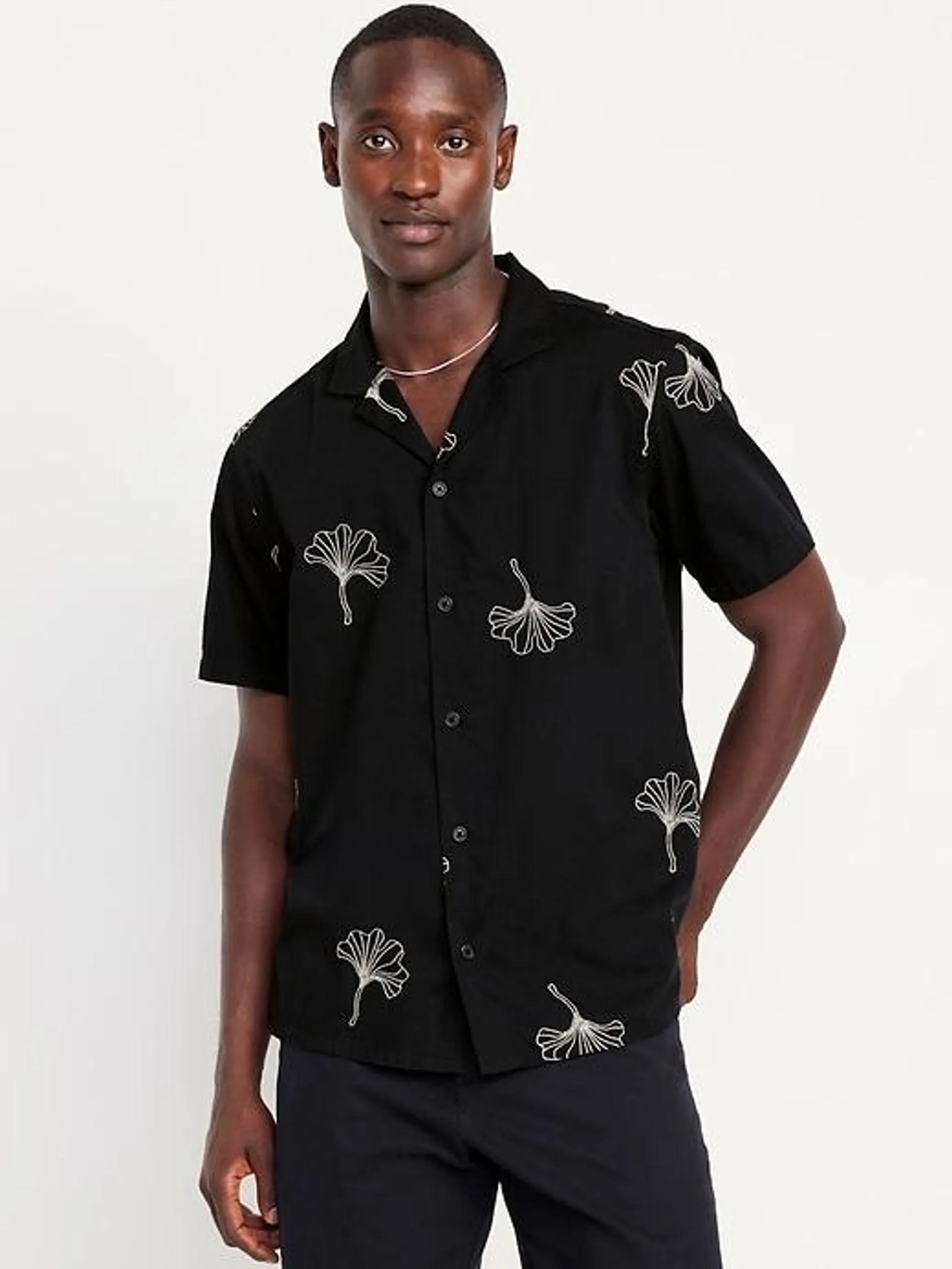 Short-Sleeve Floral Camp Shirt