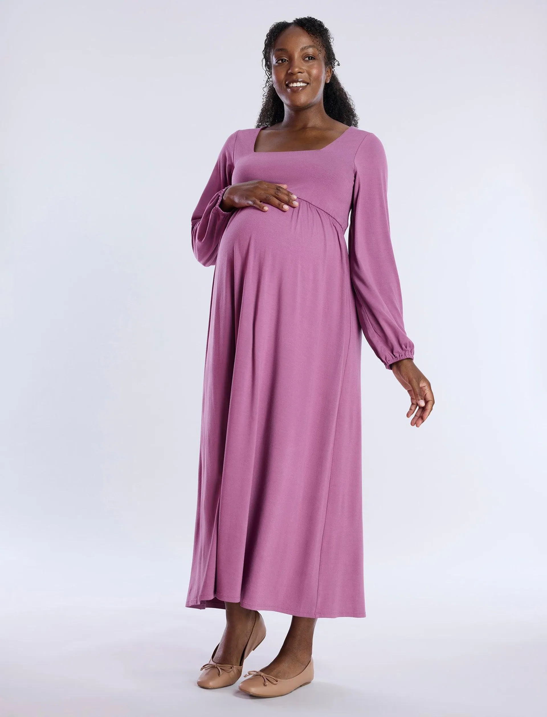 Long Sleeve Empire Waist Maxi Dress