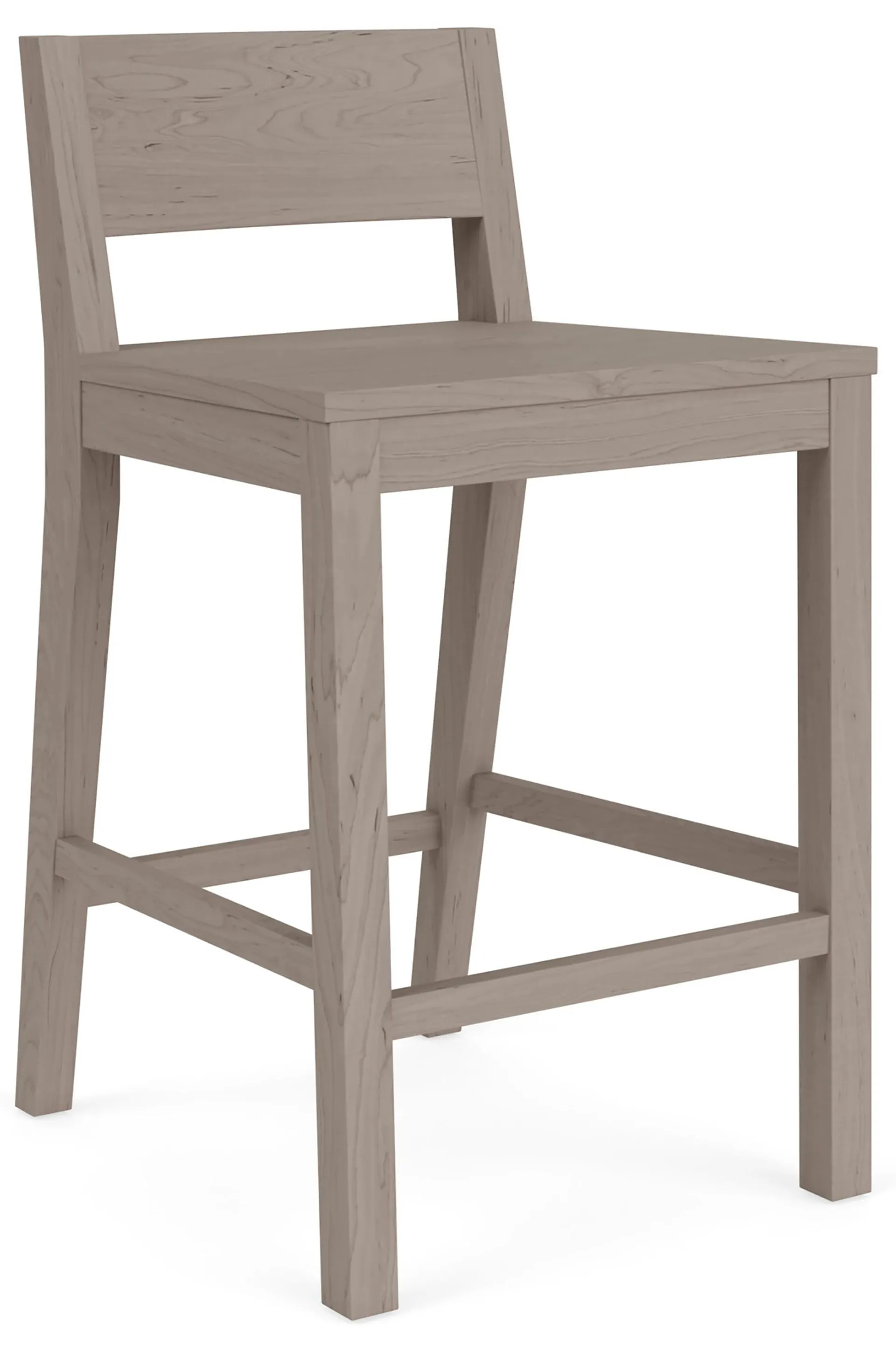 Afton Counter Stool with Wood Seat in Shell