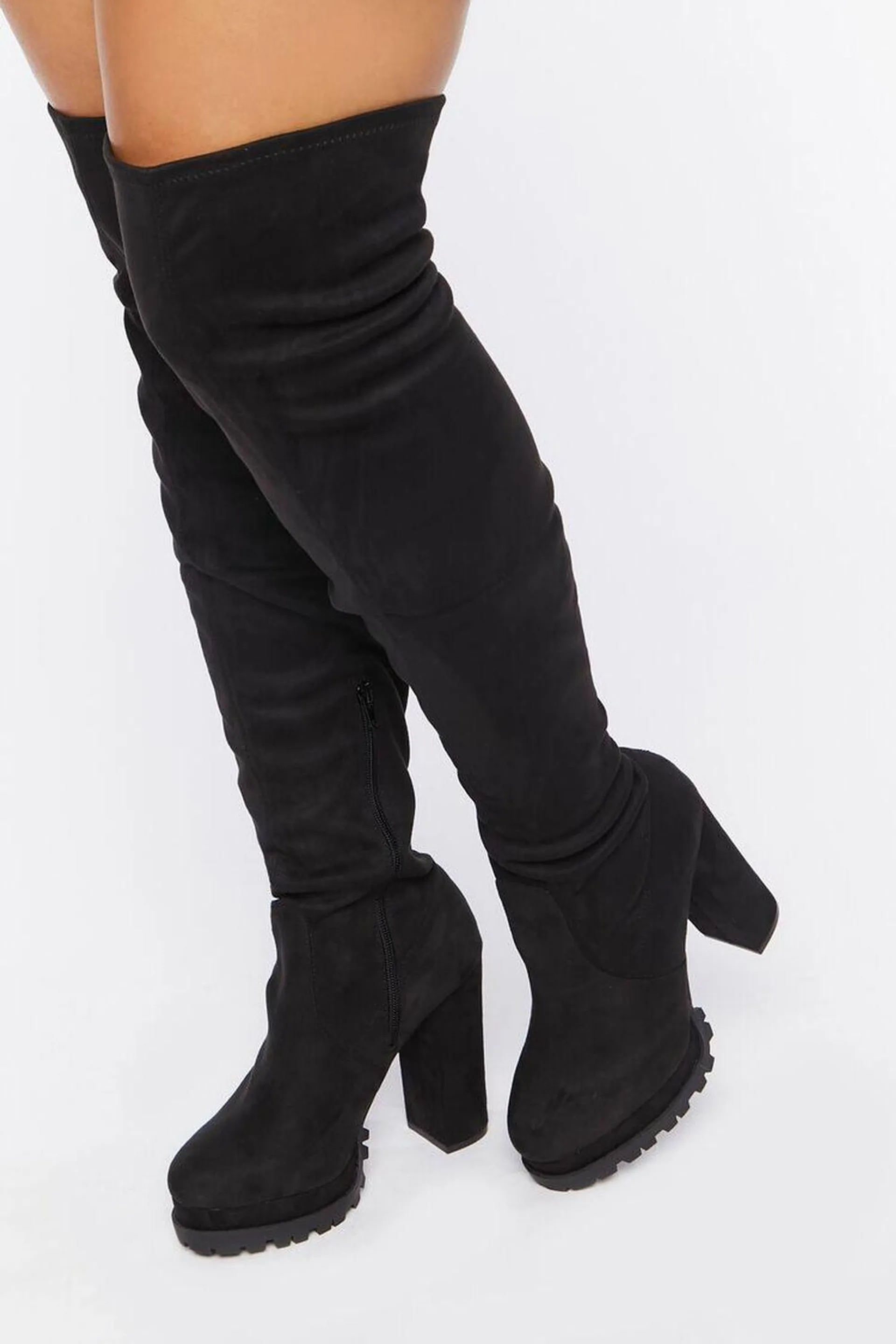 Faux Suede Over-The-Knee Boots (Wide)