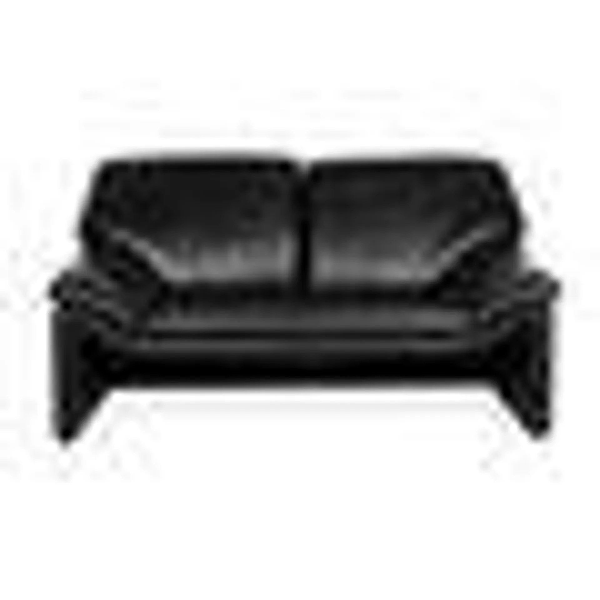 Atlanta 2-Seater Sofa in Black Leather from Laauser