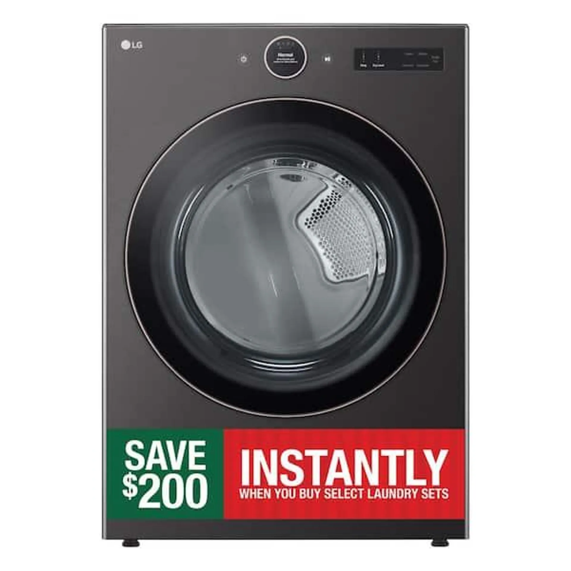 7.4 cu. ft. Vented Stackable SMART Electric Dryer in Black Steel with TurboSteam and AI Sensor Dry Technology