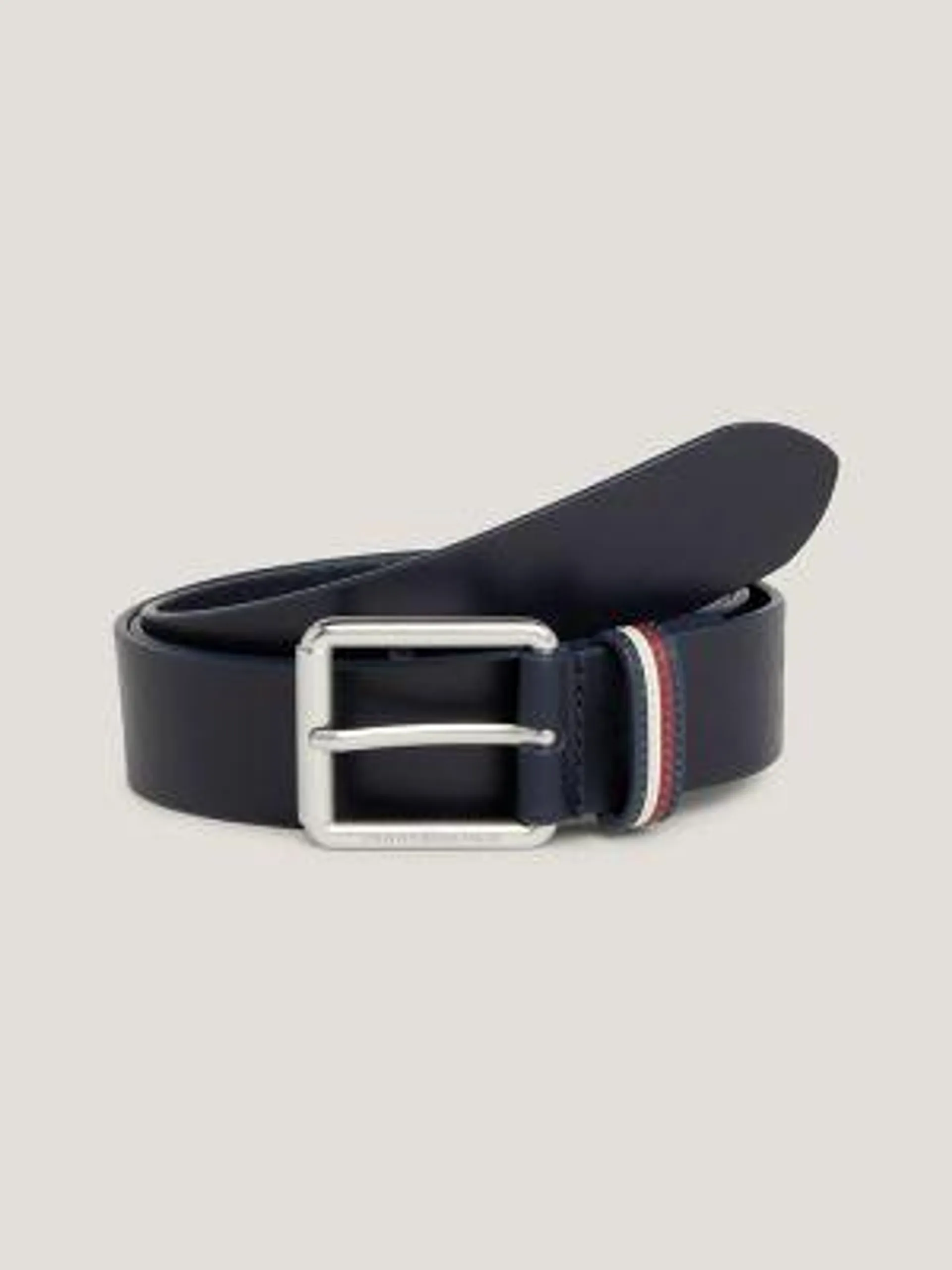 Signature Stripe Loop Leather Belt