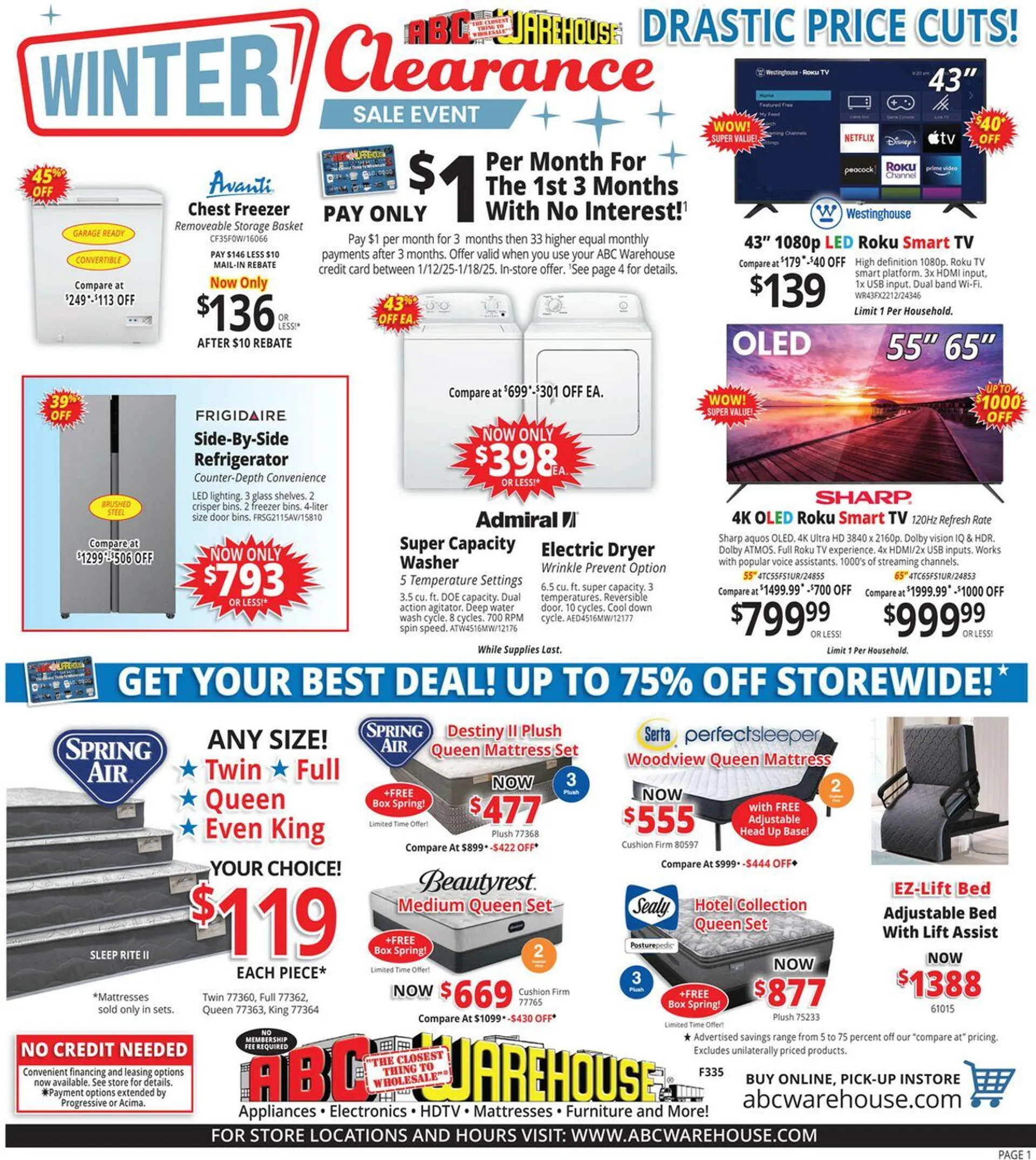 ABC Warehouse Current weekly ad - 1