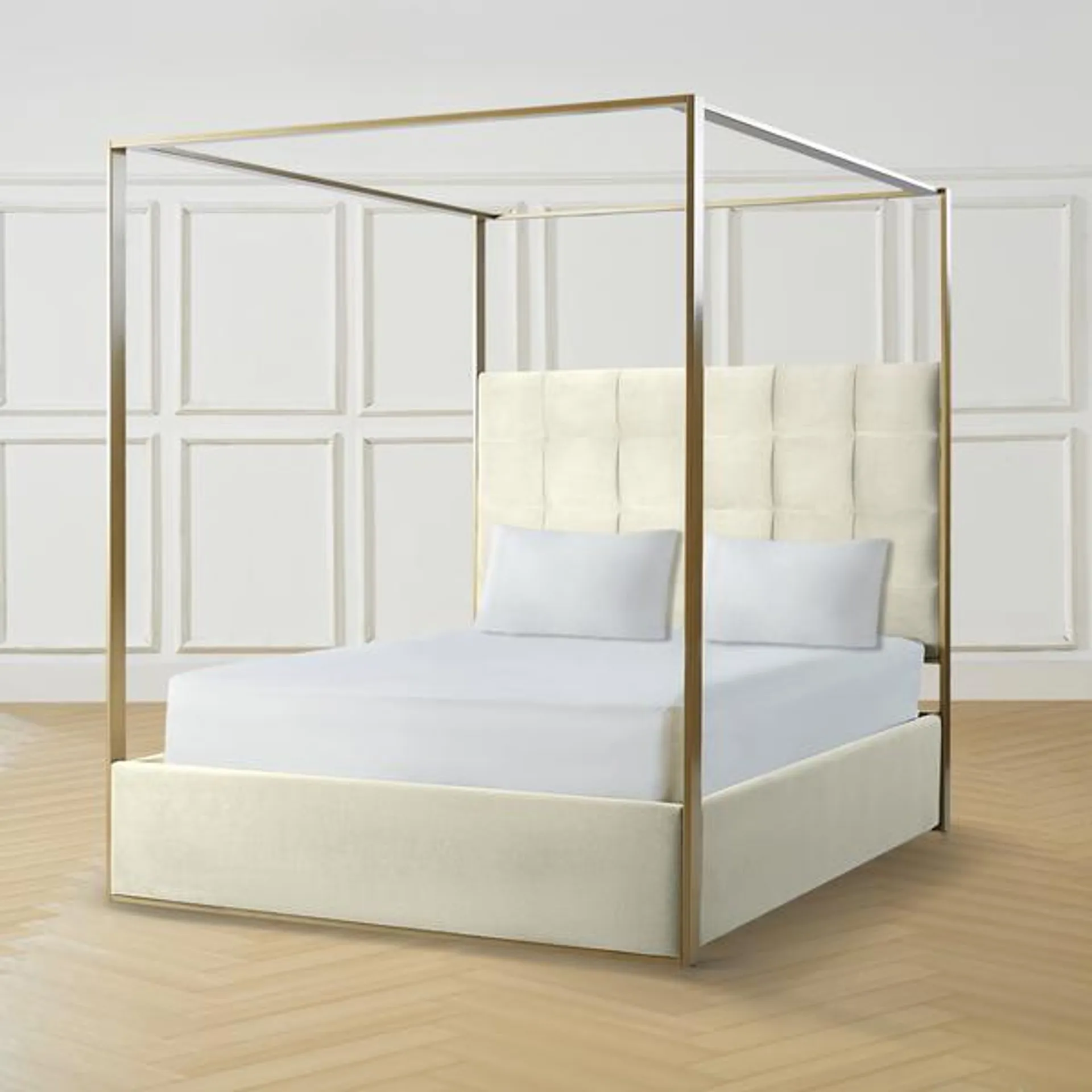 Lynn Canopy Bed - Ivory