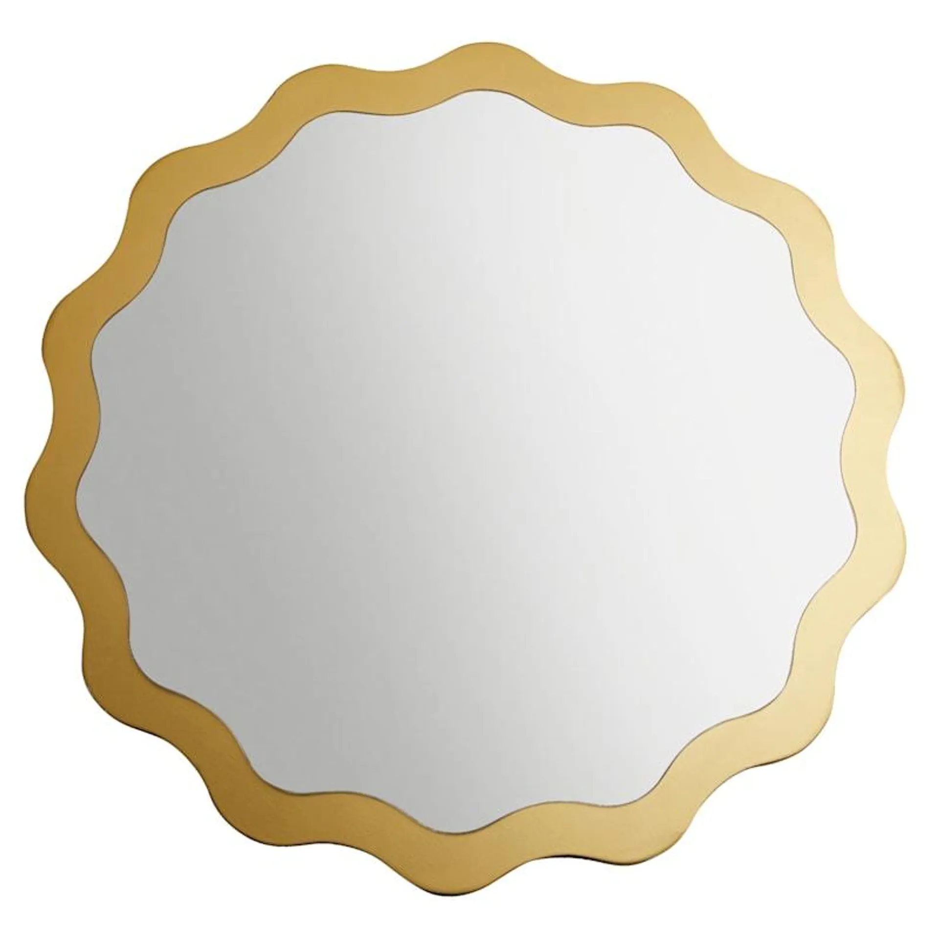 Oh Joy! Gold Metallic Wavy Wall Mirror, 16"