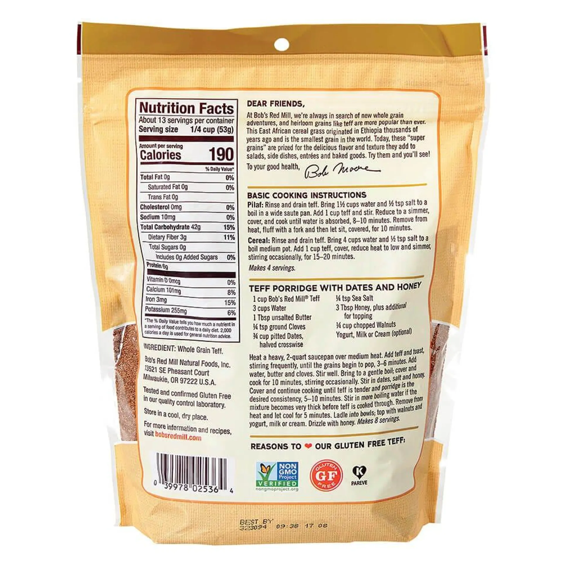 Bob’s Red Mill Whole Grain Teff, 24 oz