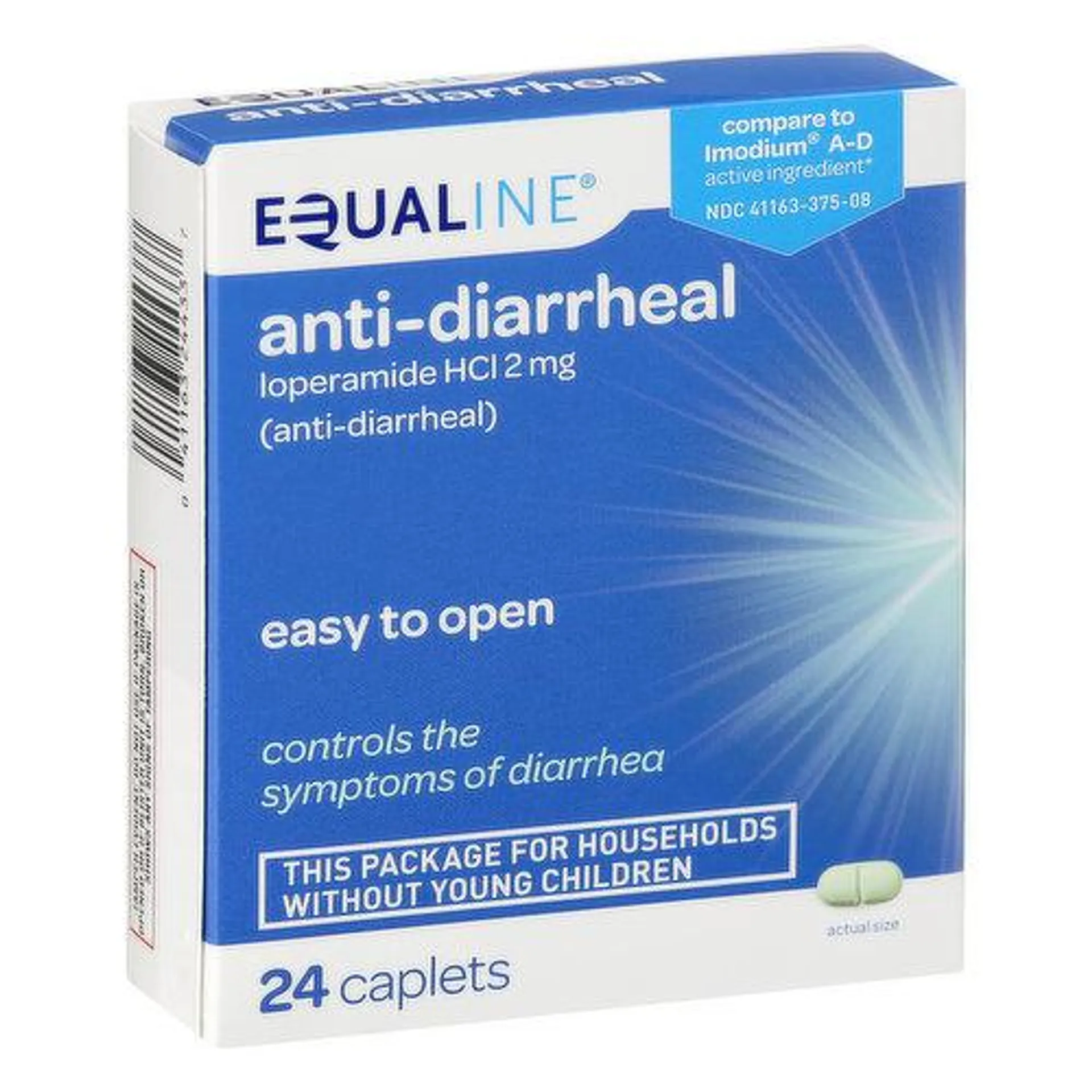 Equaline Anti-Diarrheal, 2 mg, Caplets, 24 Each