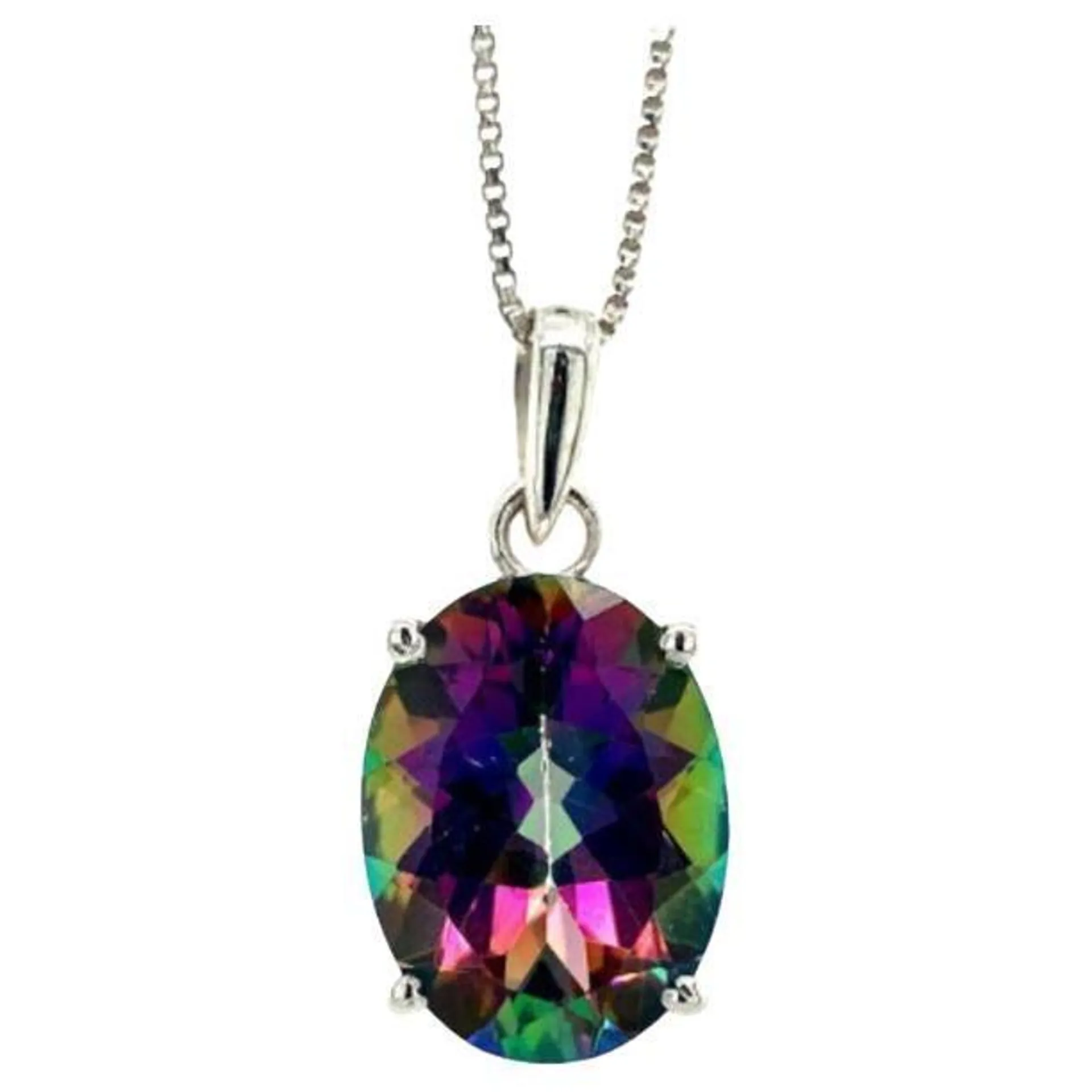 Unique 11.20 Carats Mystic Topaz Pendant in .925 Sterling Silver