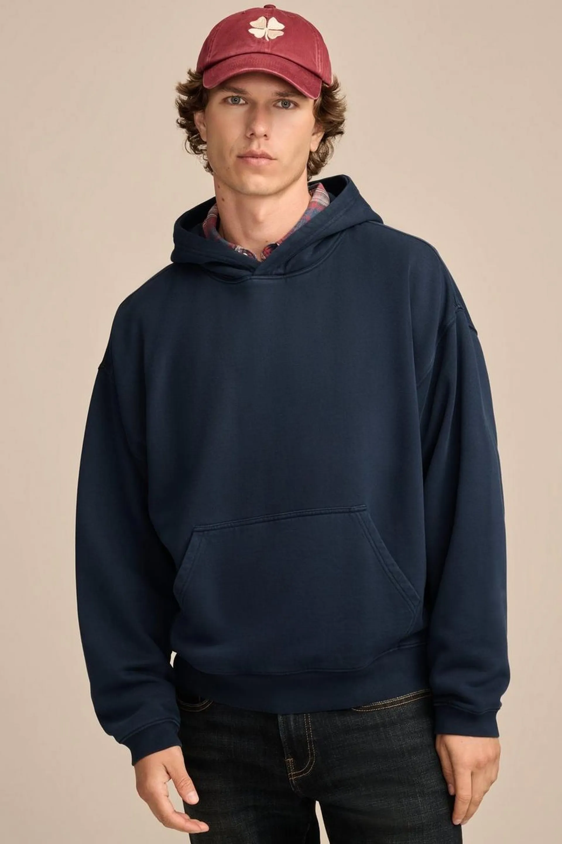 relaxed fleece hoodie