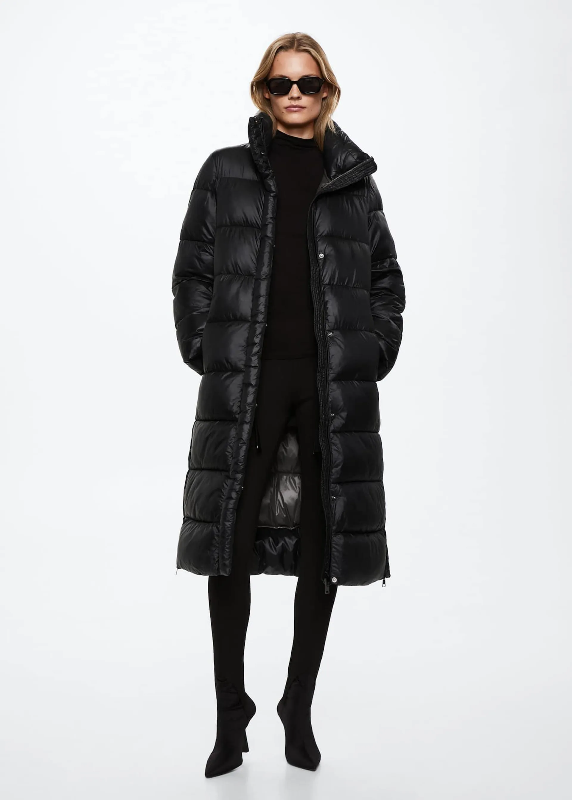 Quilted long coat