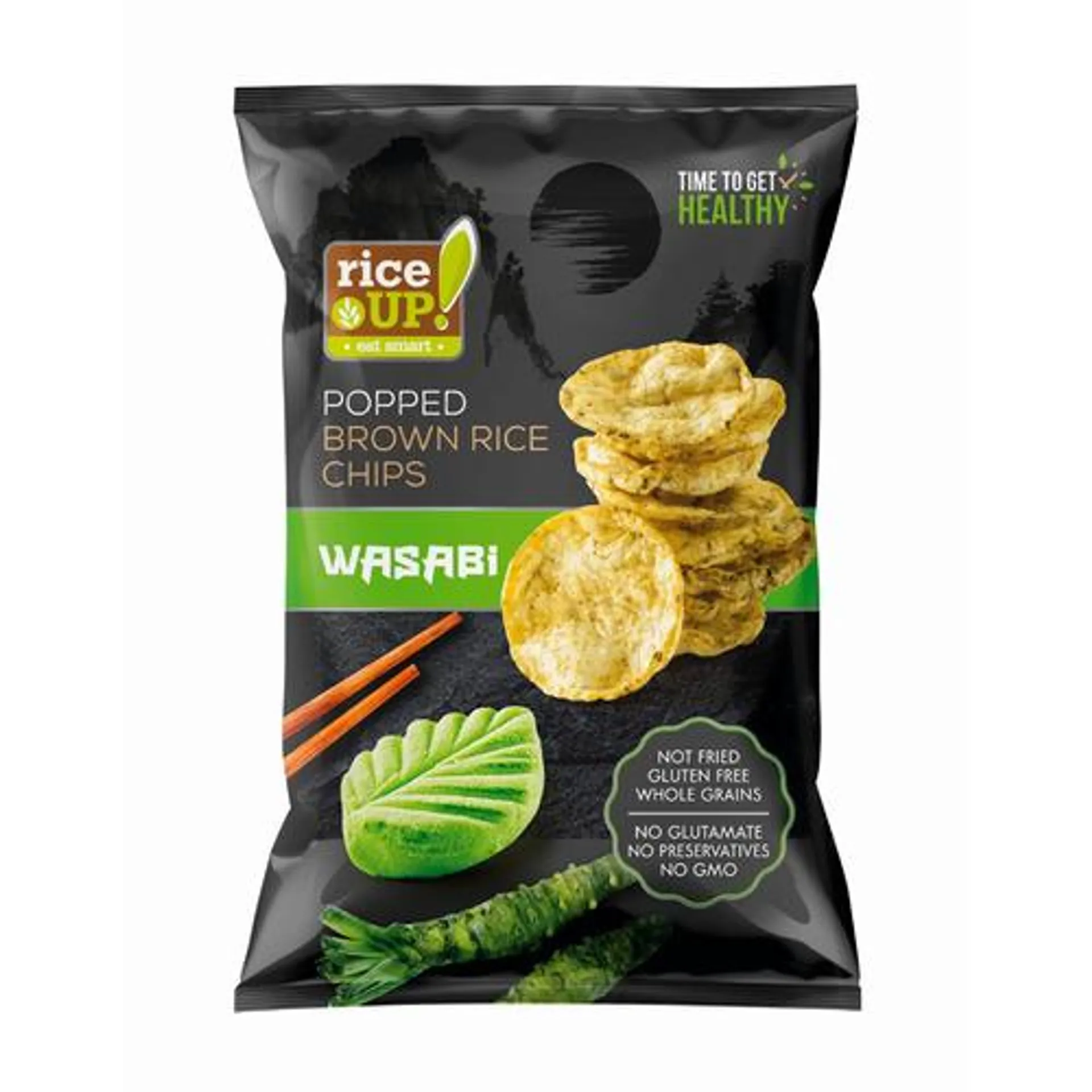 RiceUp! popped brown rice chips, wasabi