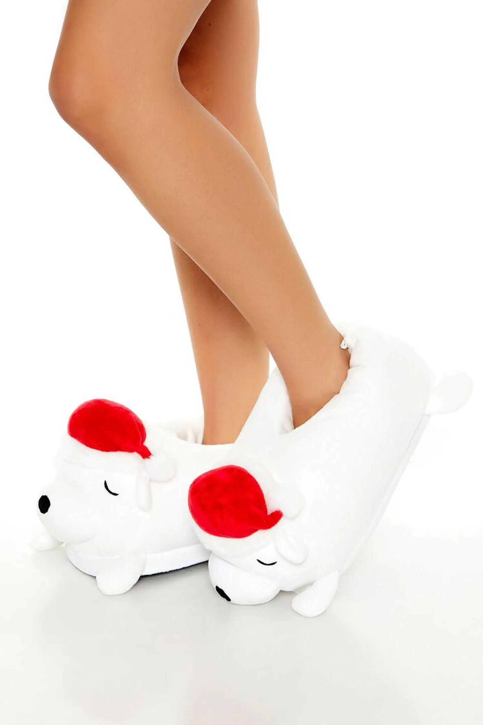 Plush Polar Bear House Slippers