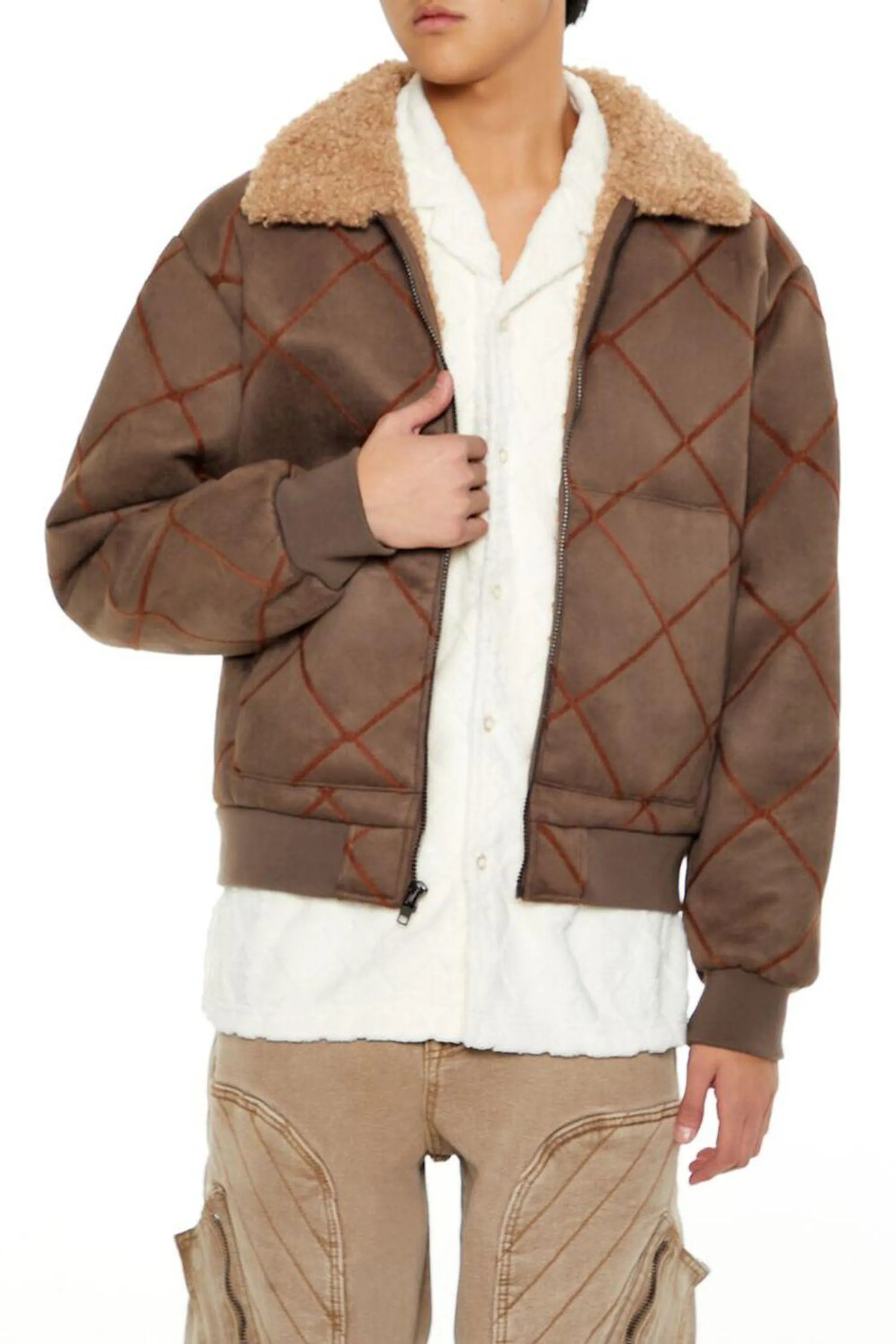 Quilted Faux Shearling-Lined Jacket