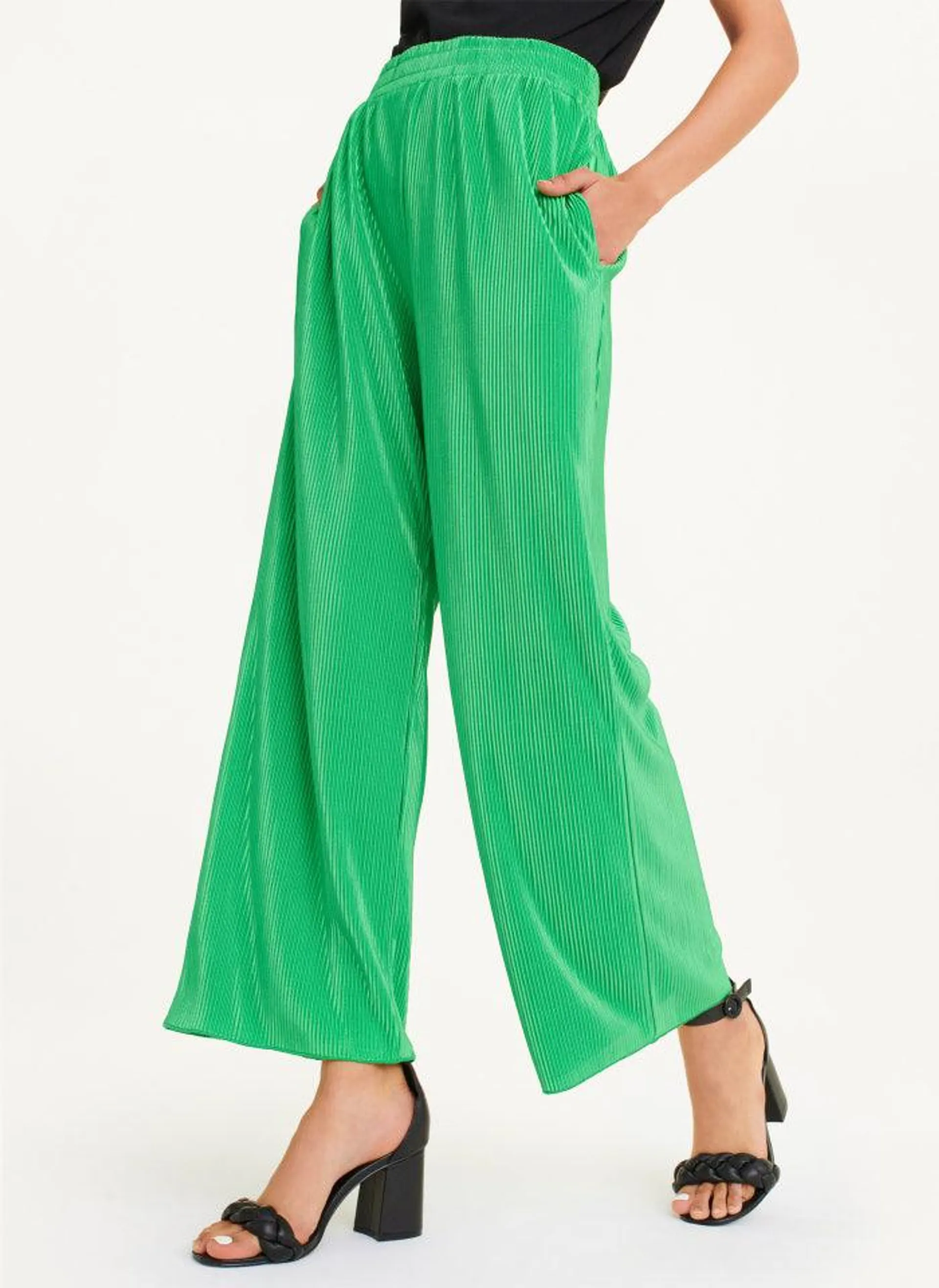High Waisted Pleated Flare Pant