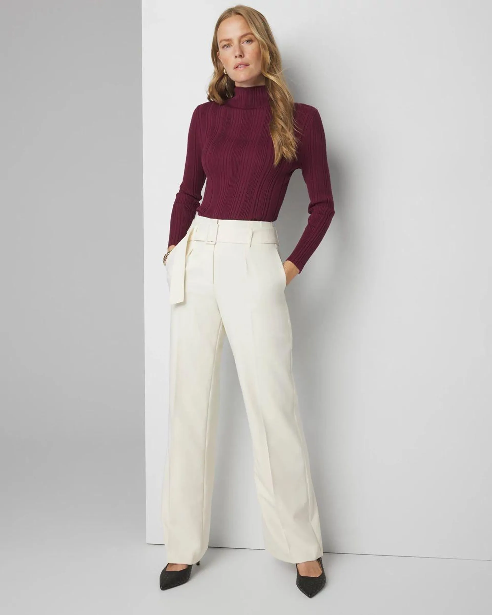 WHBM ® Belted Luna Wide Leg Trousers