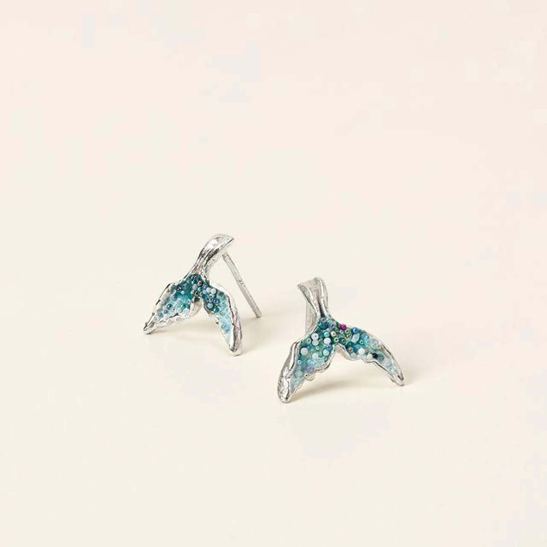 Whale Tail Beaded Earrings