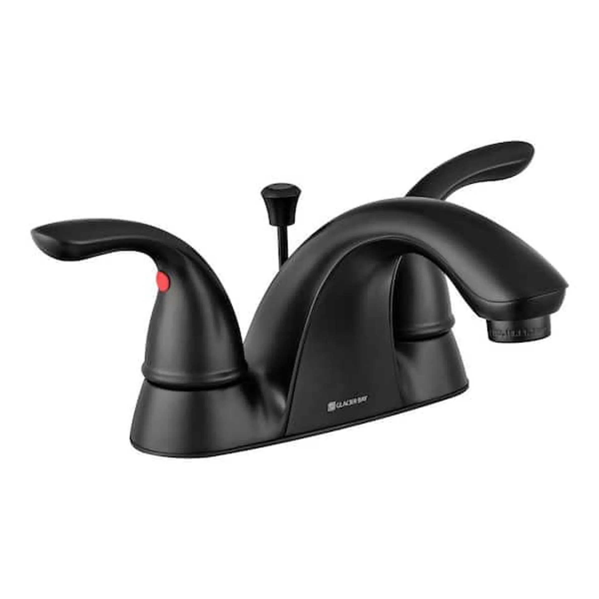 Builders 4 in. Centerset Double-Handle Bathroom Faucet in Matte Black