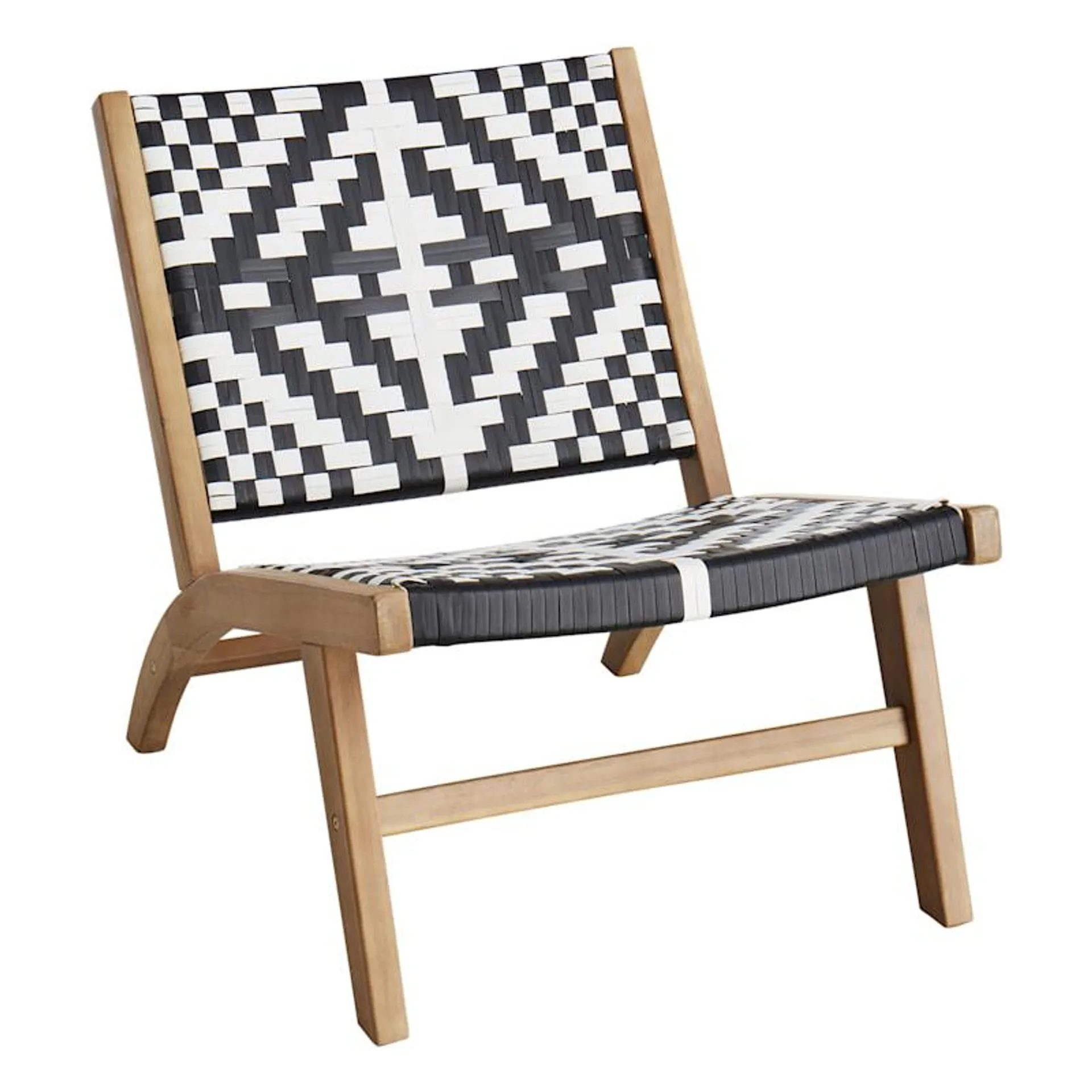 Maya Black & White Armless Patio Chair