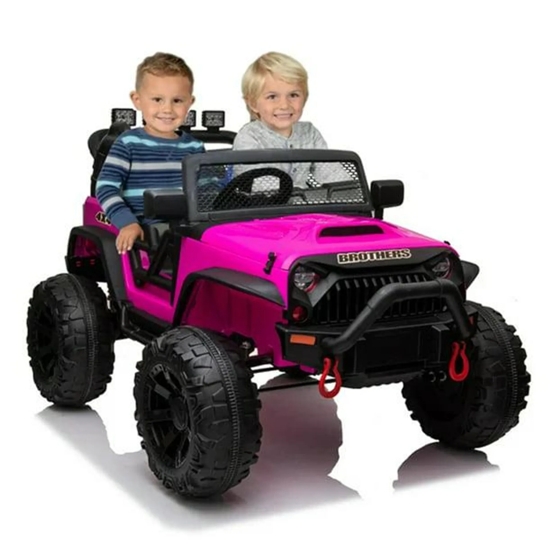 Two (2) Seater Large Ride On Car for kids,KidsCar with Remote Control,Large 12V Battery Powered Electric Car to Drive 3 Speeds, Toddler Car,Kids car with LED Lights,Music,Bluetooth,Rose Red