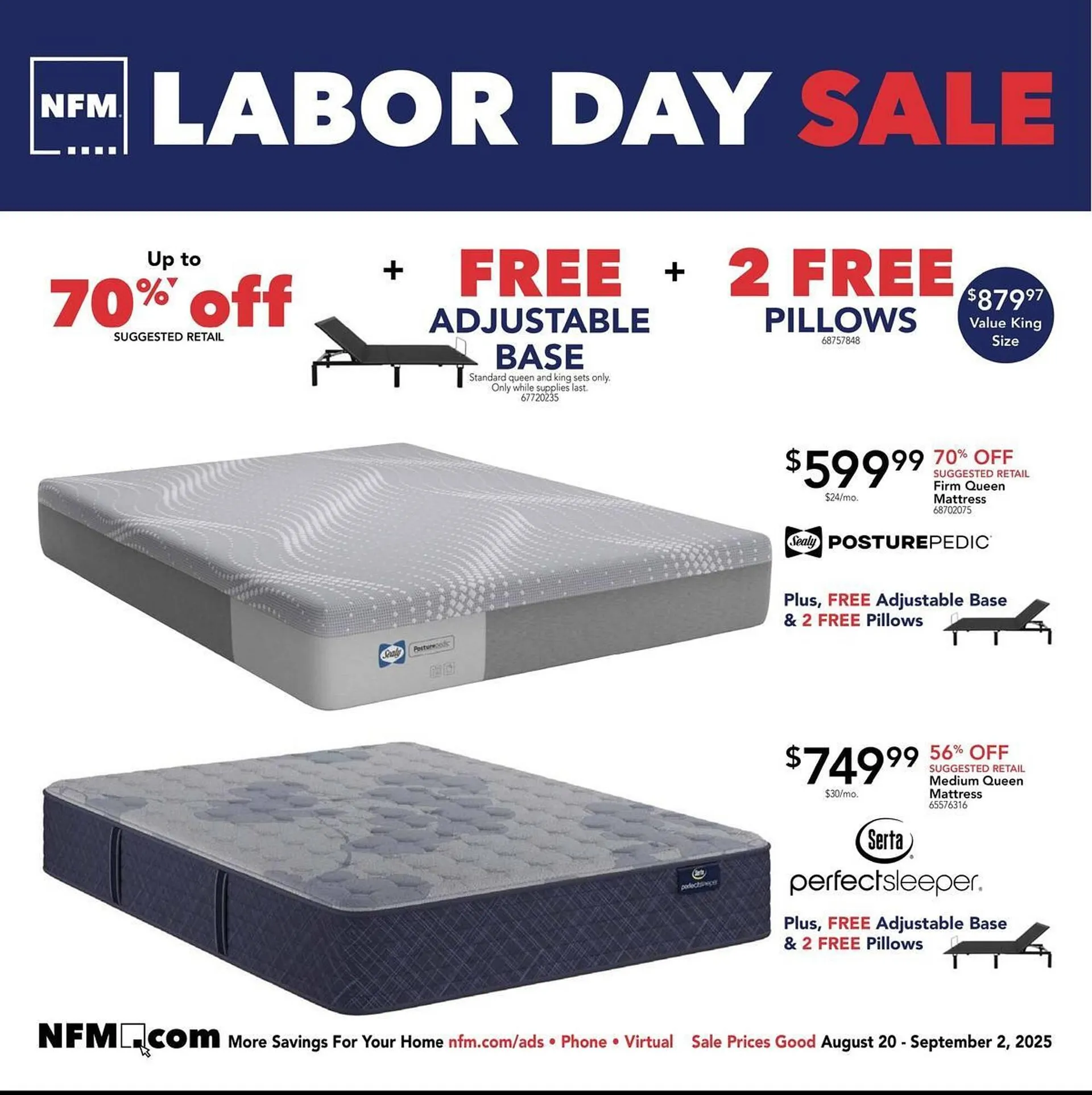 Weekly ad Nebraska Furniture Mart Weekly Ad from August 20 to September 2 2025 - Page 1