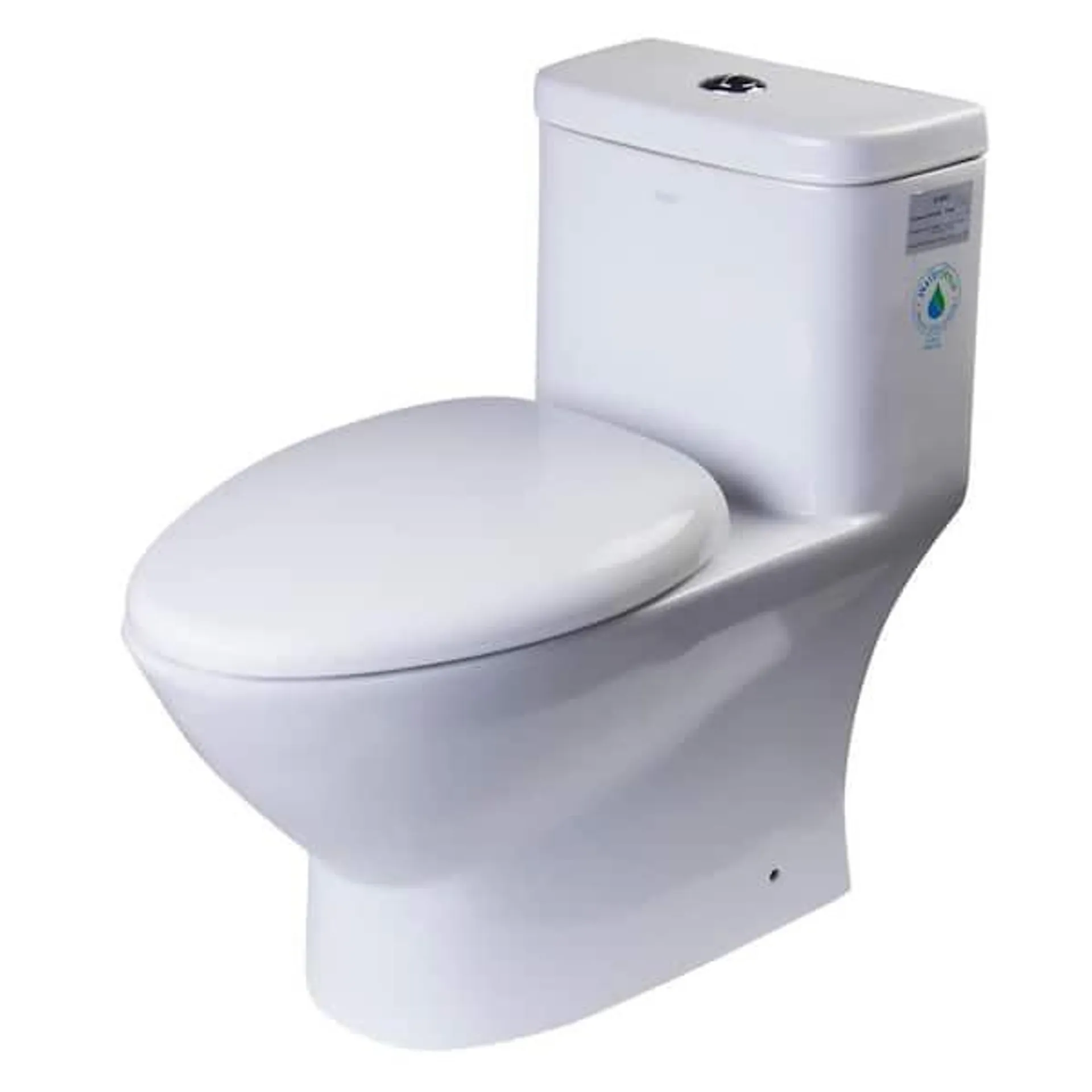 1-Piece 1.1/1.6 GPF Dual Flush Elongated Toilet in White