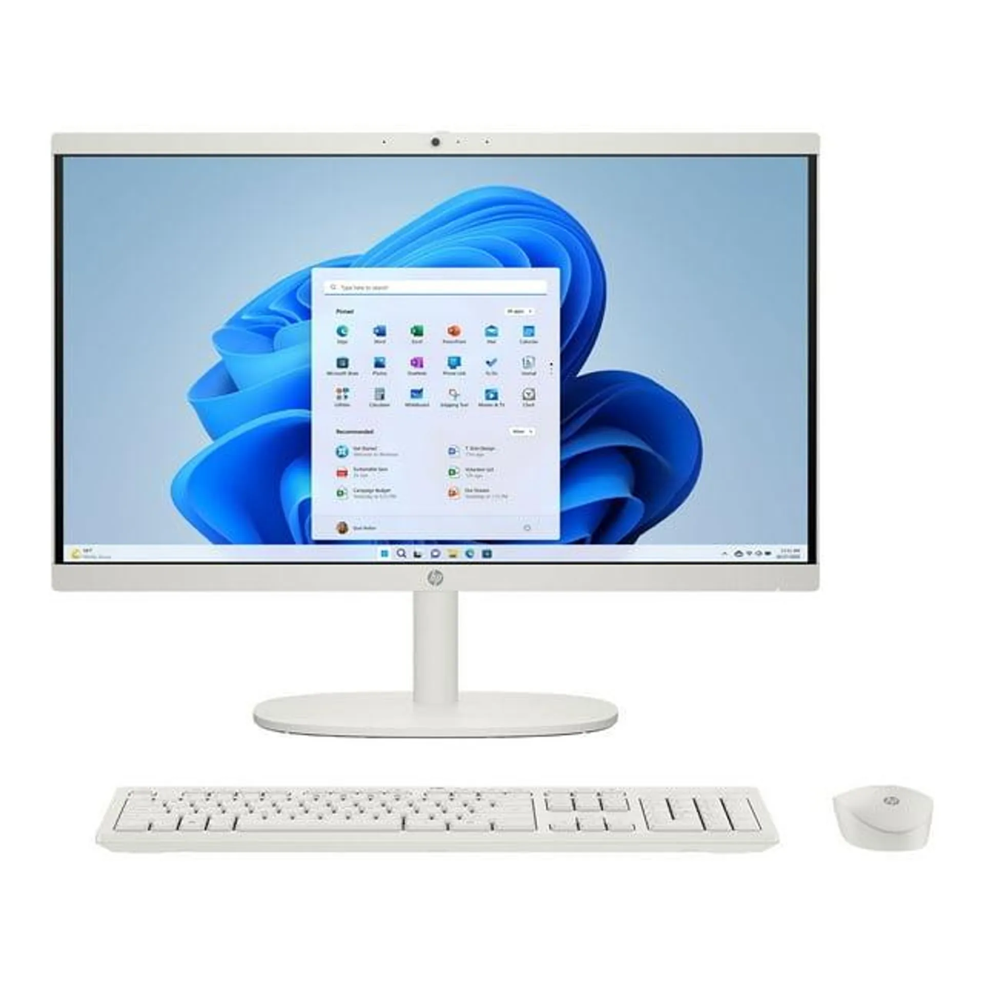 HP 21.45 inch All-in-One Windows Desktop Intel Processor J5040 8GB RAM 128GB SSD Cashmere White