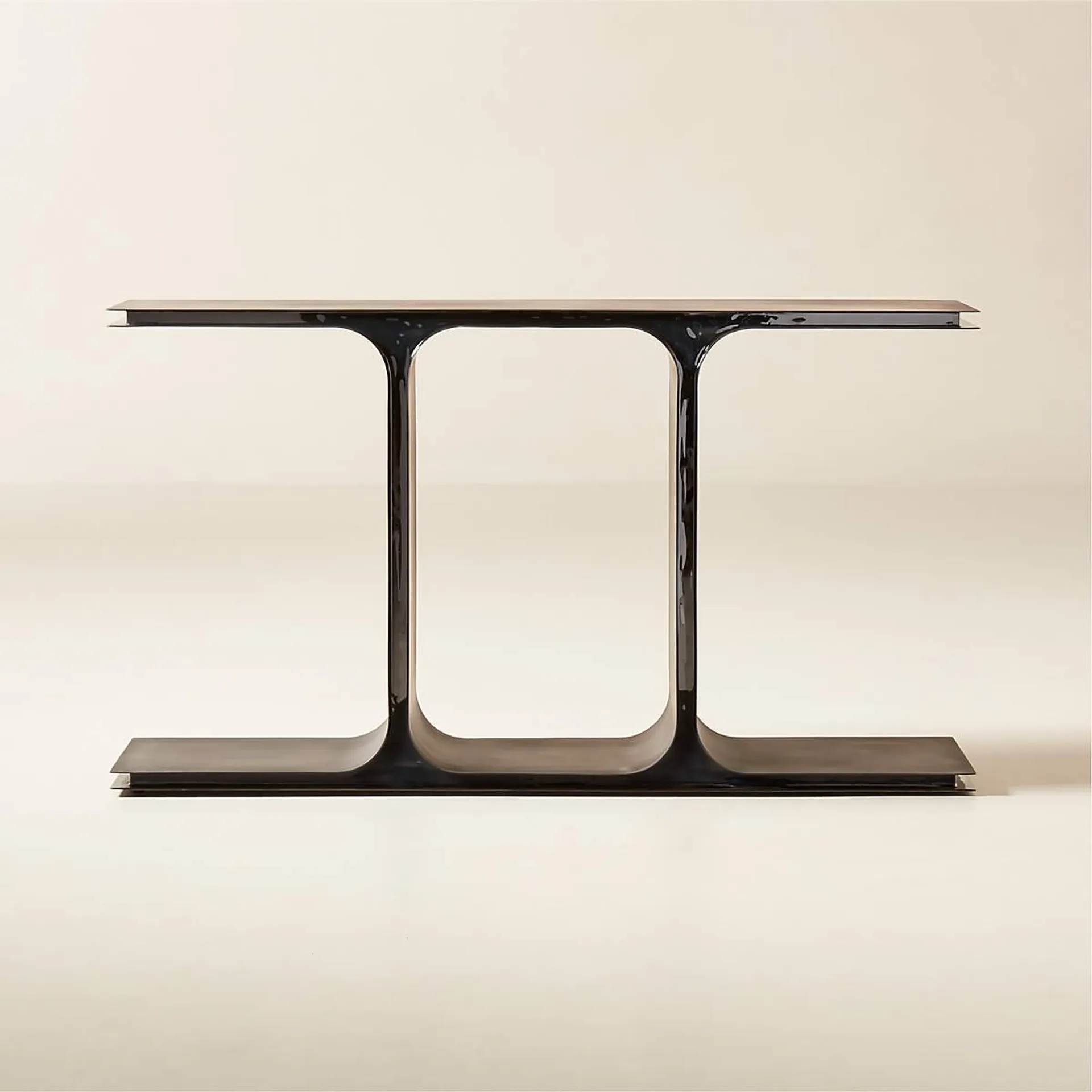 Ipsilon Black Metal Console Table 53"