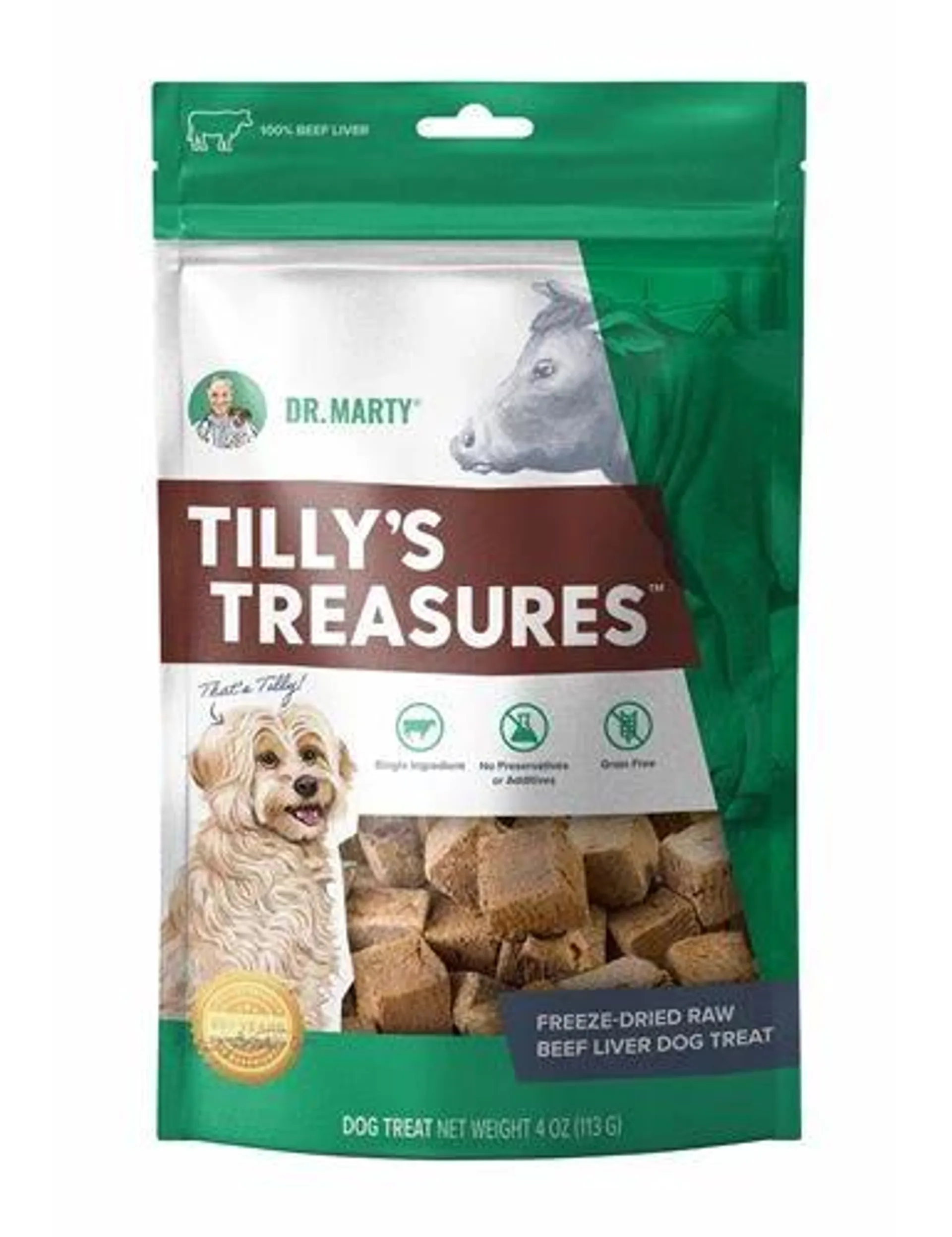 Dr Marty Tilly's Treasures Freeze Dried Raw Dog Treat, Beef Liver