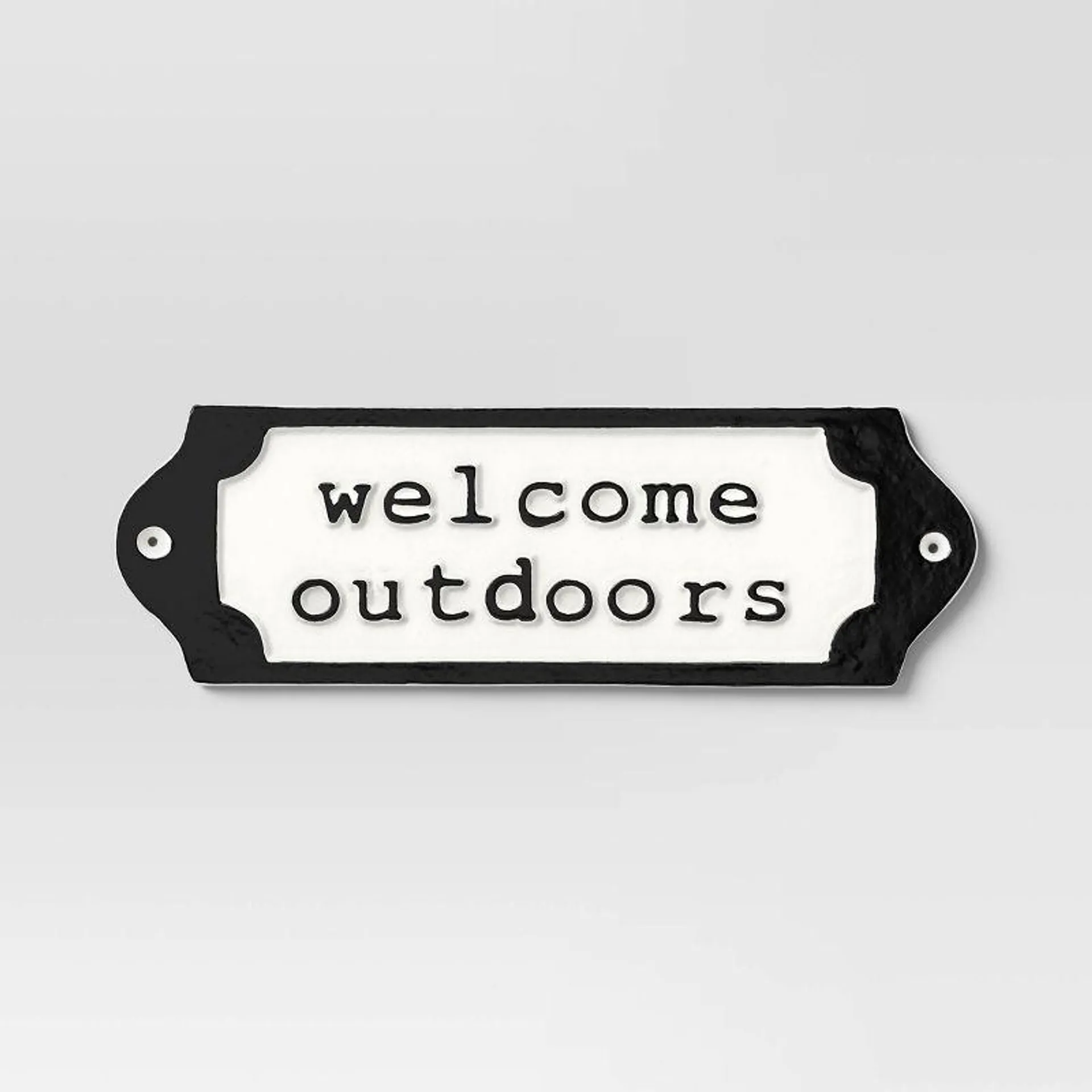 Cast Metal Garden Sign "Welcome Outdoors" - Threshold™