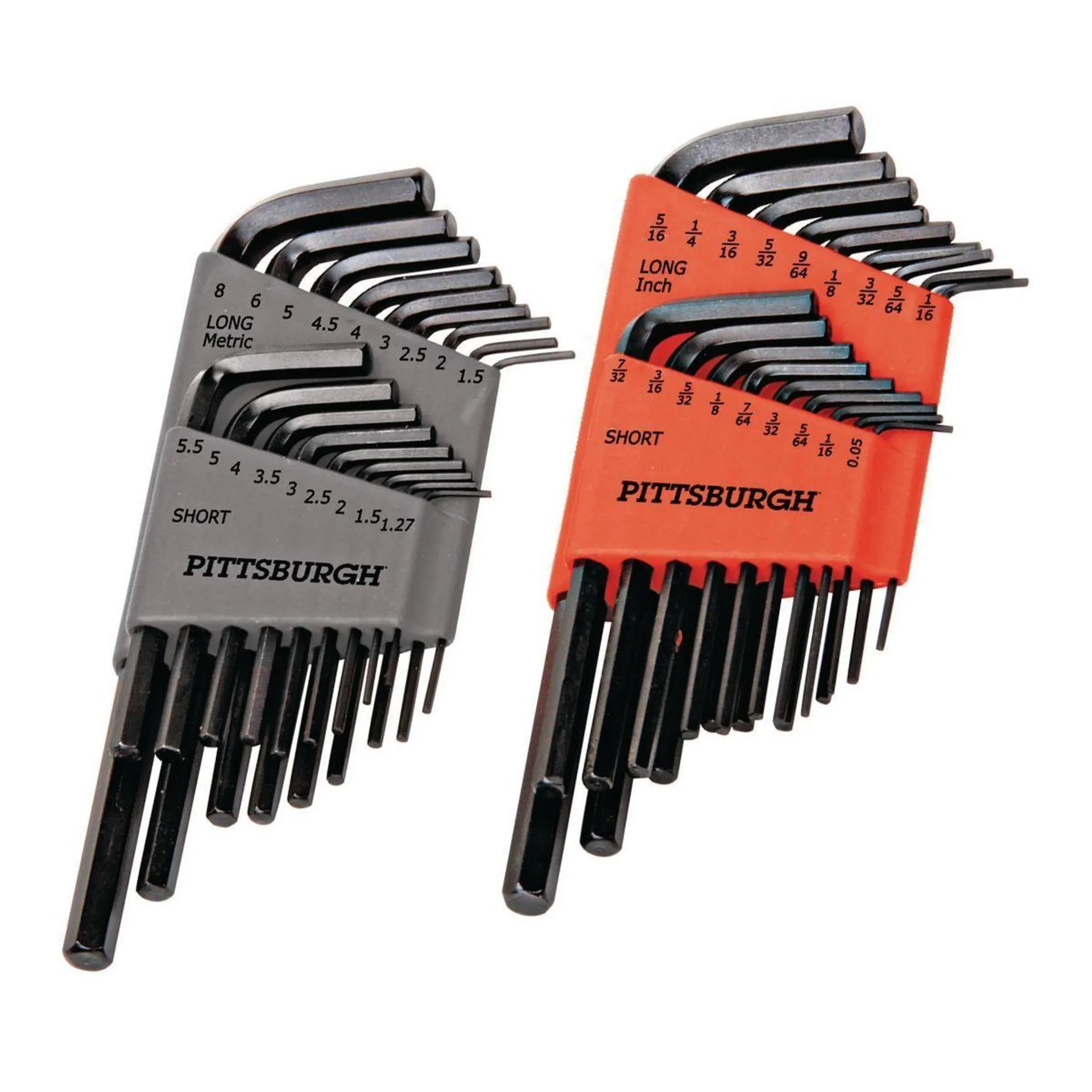 SAE and Metric Long Reach Hex Key Set, 36 Piece