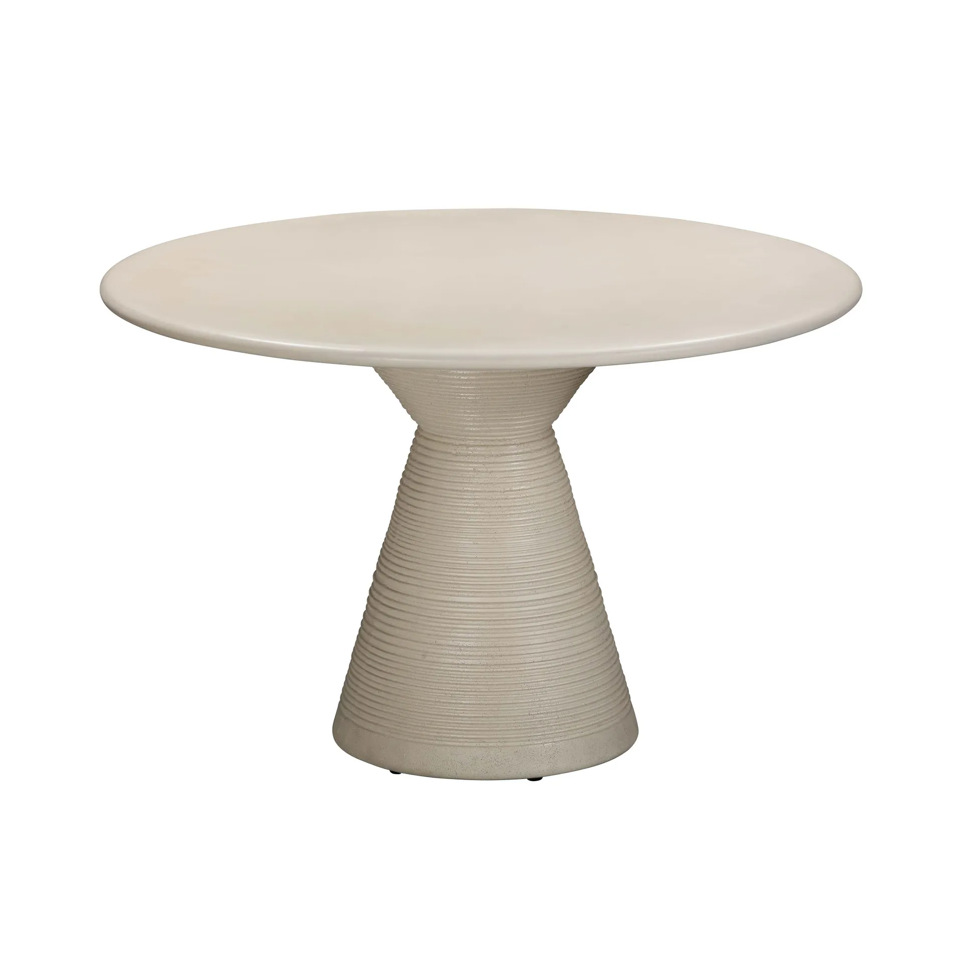 Fern Beige Textured Faux Plaster Concrete Indoor / Outdoor 47" Round Dining Table