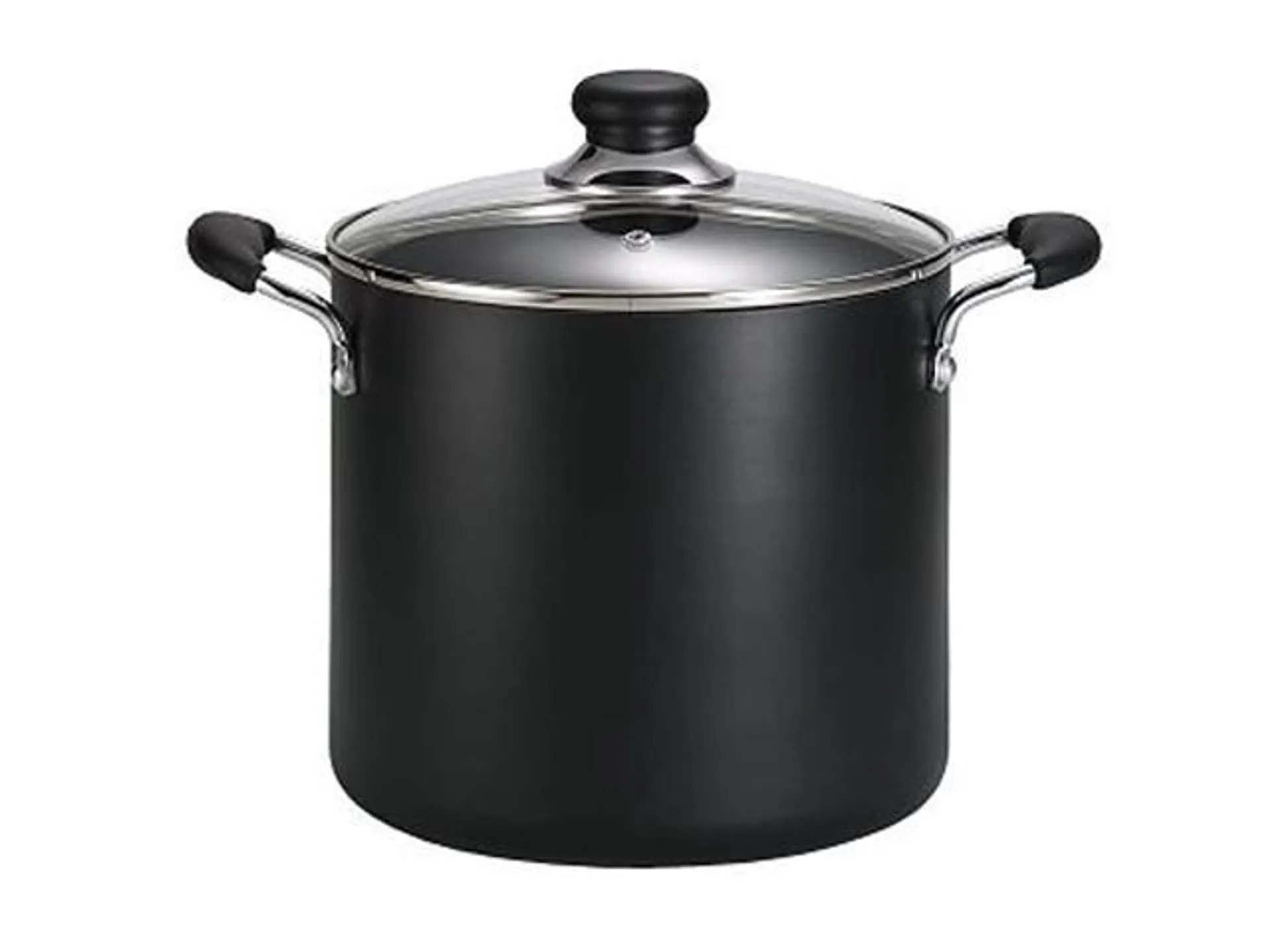 Soup, Stock, Dishwasher Safe Nonstick Pot, 8 Quart, Charcoal, Black