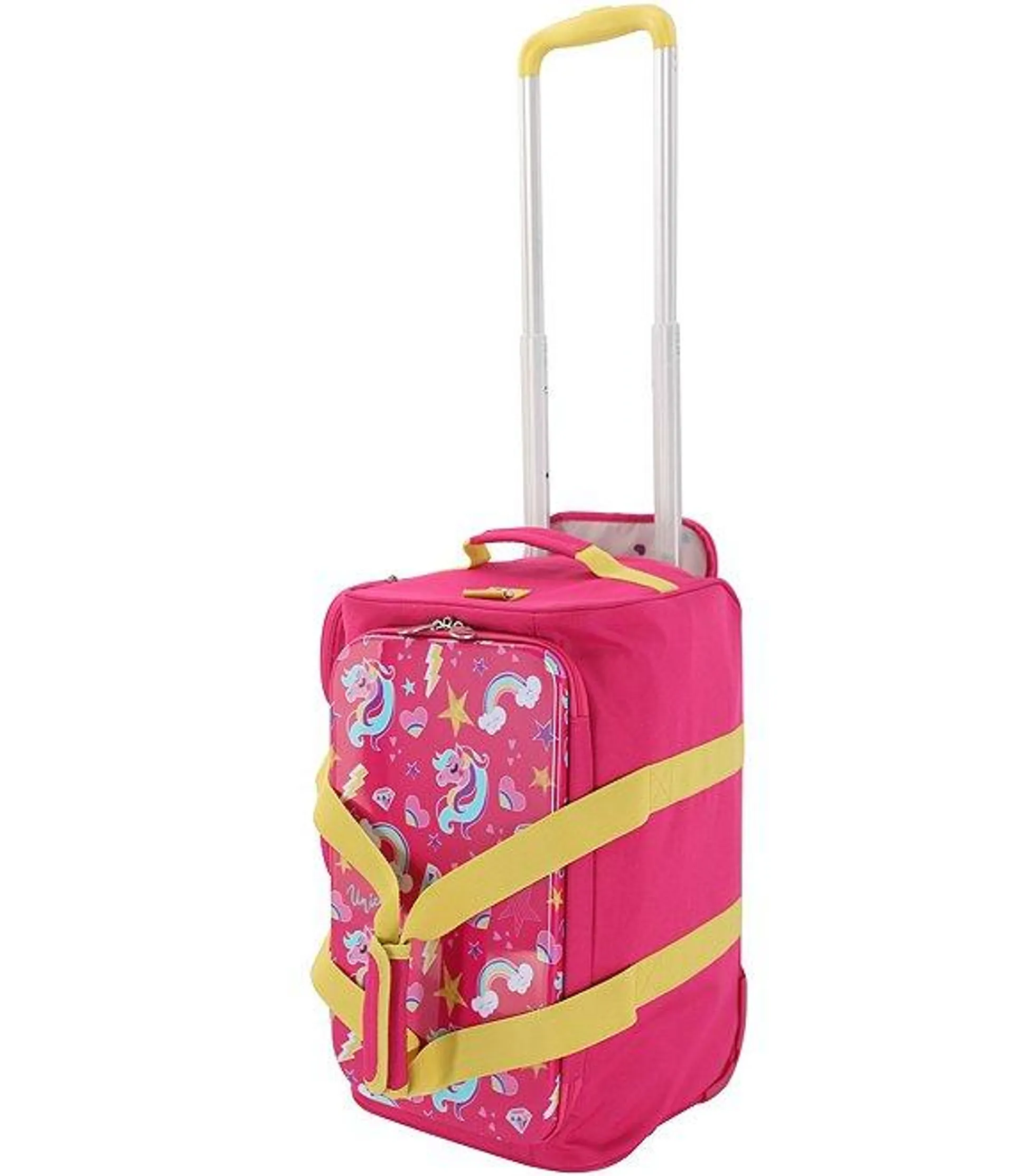 Kids 18" Unicorn Print 2-Wheel Convertible Carry-On Duffle Bag