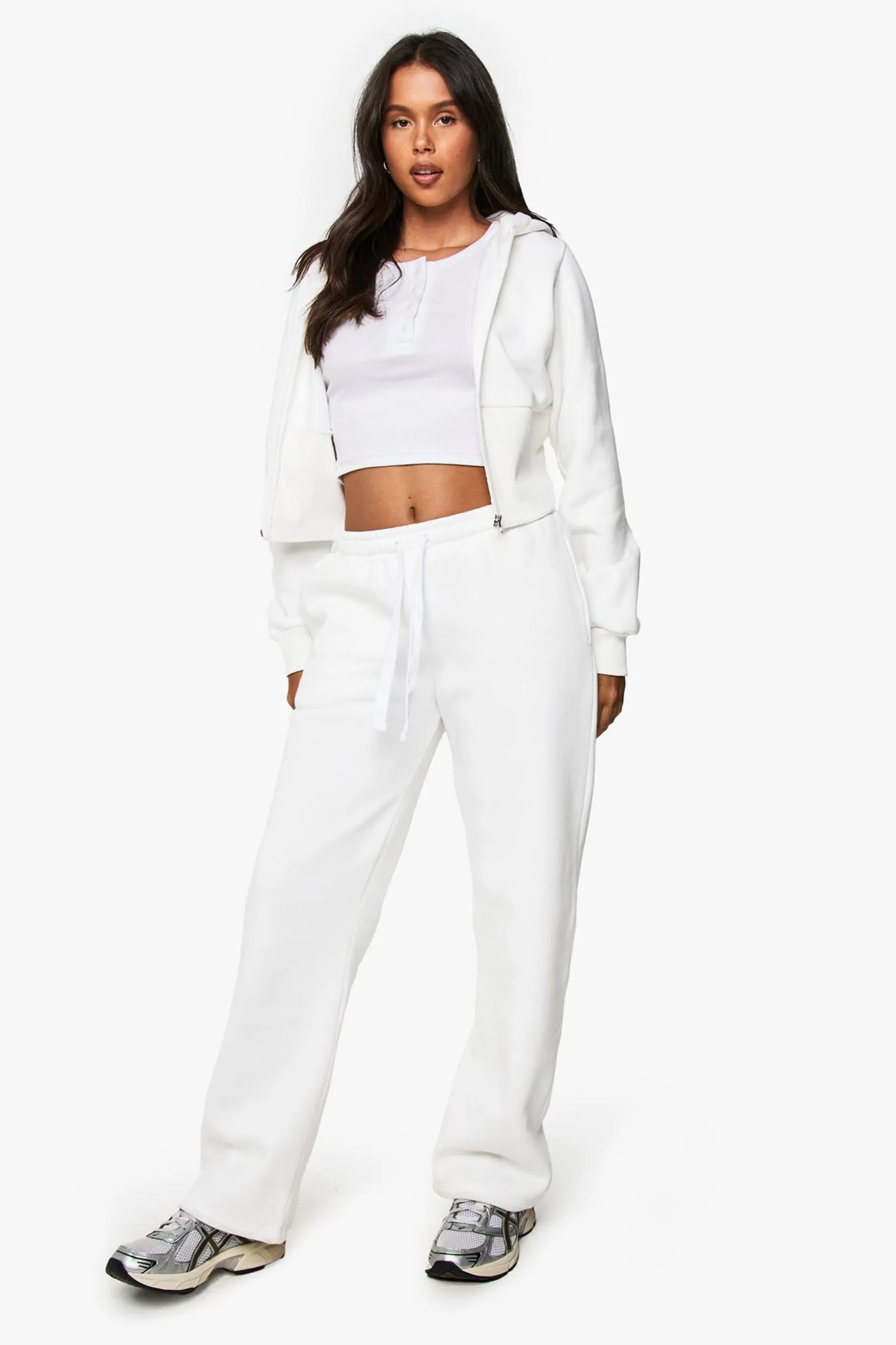 Cinched Waist Hoodie Straight Leg Tracksuit