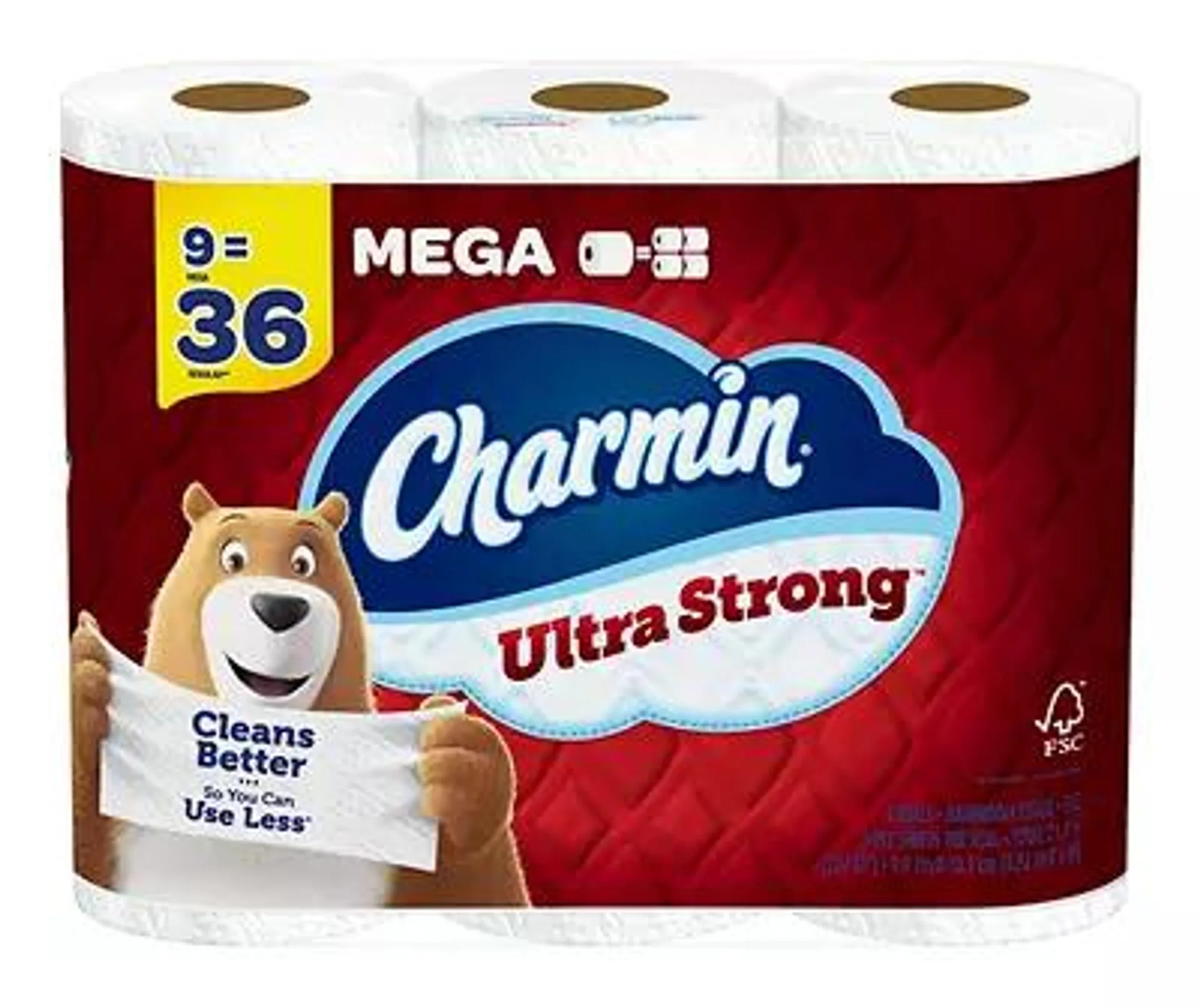 Ultra Strong Toilet Paper 9 Mega Rolls, 242 Sheets Per Roll