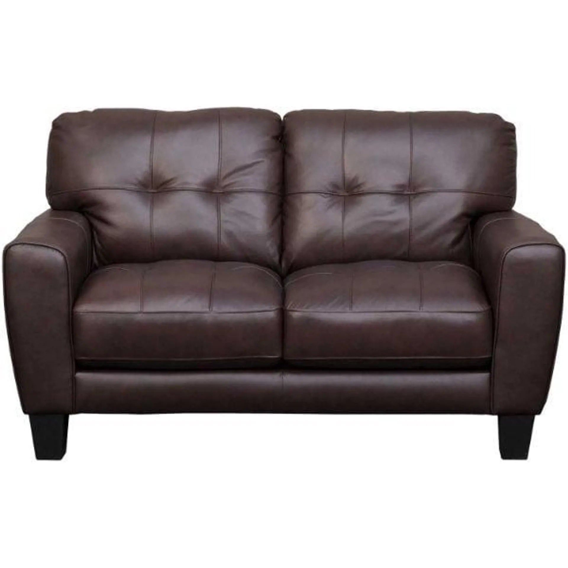 Aria Brown Leather Loveseat