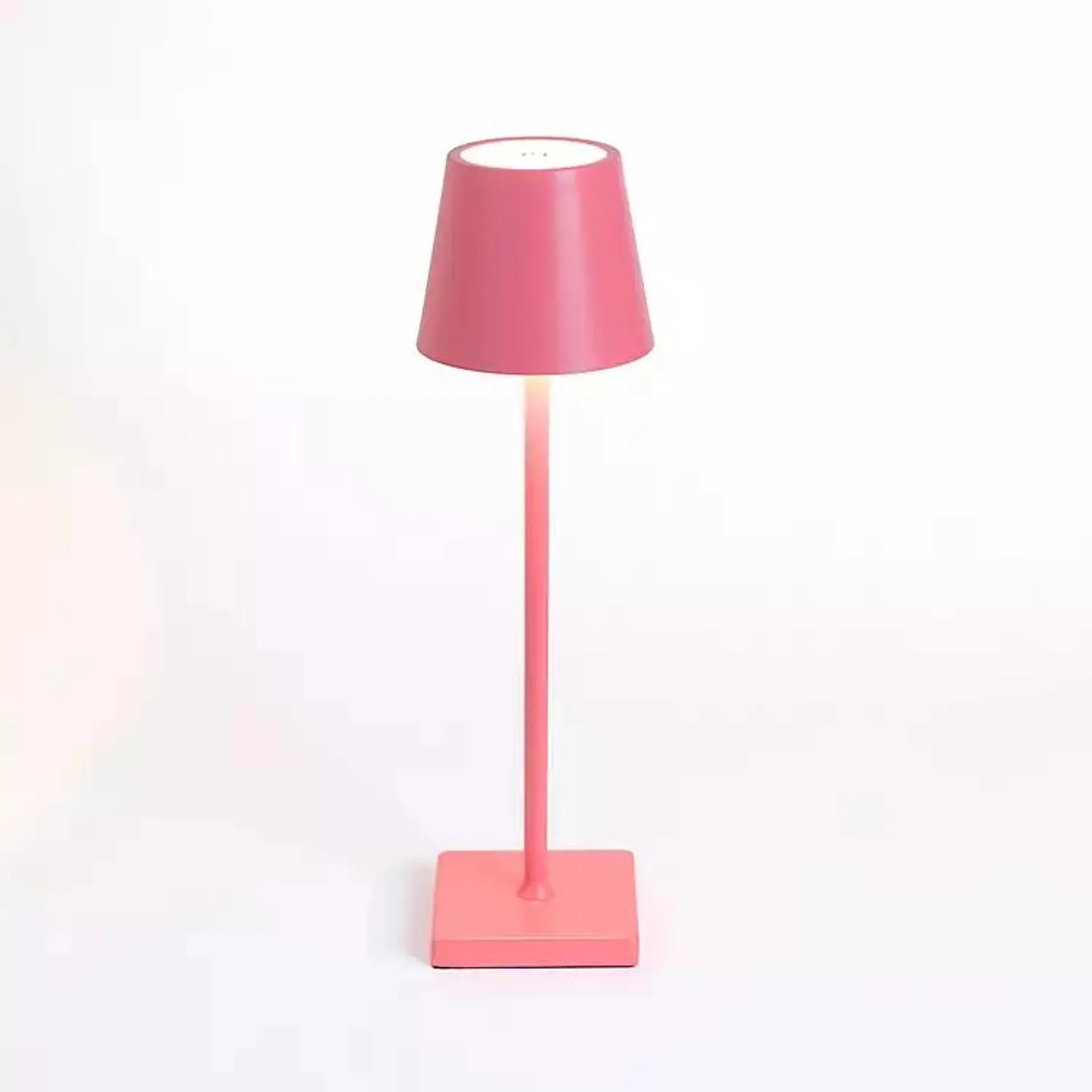 Pink Metal LED Cordless Touch Lamp