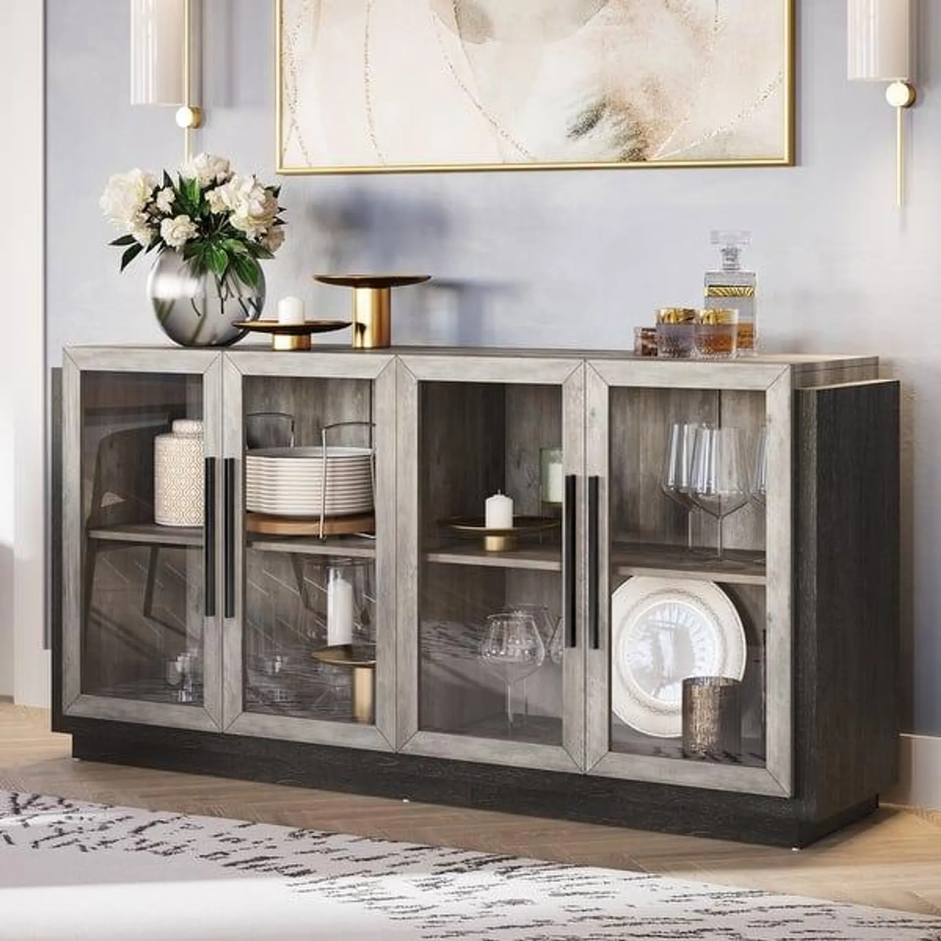 BELLEZE Brixston Sideboard Buffet Cabinet with Storage