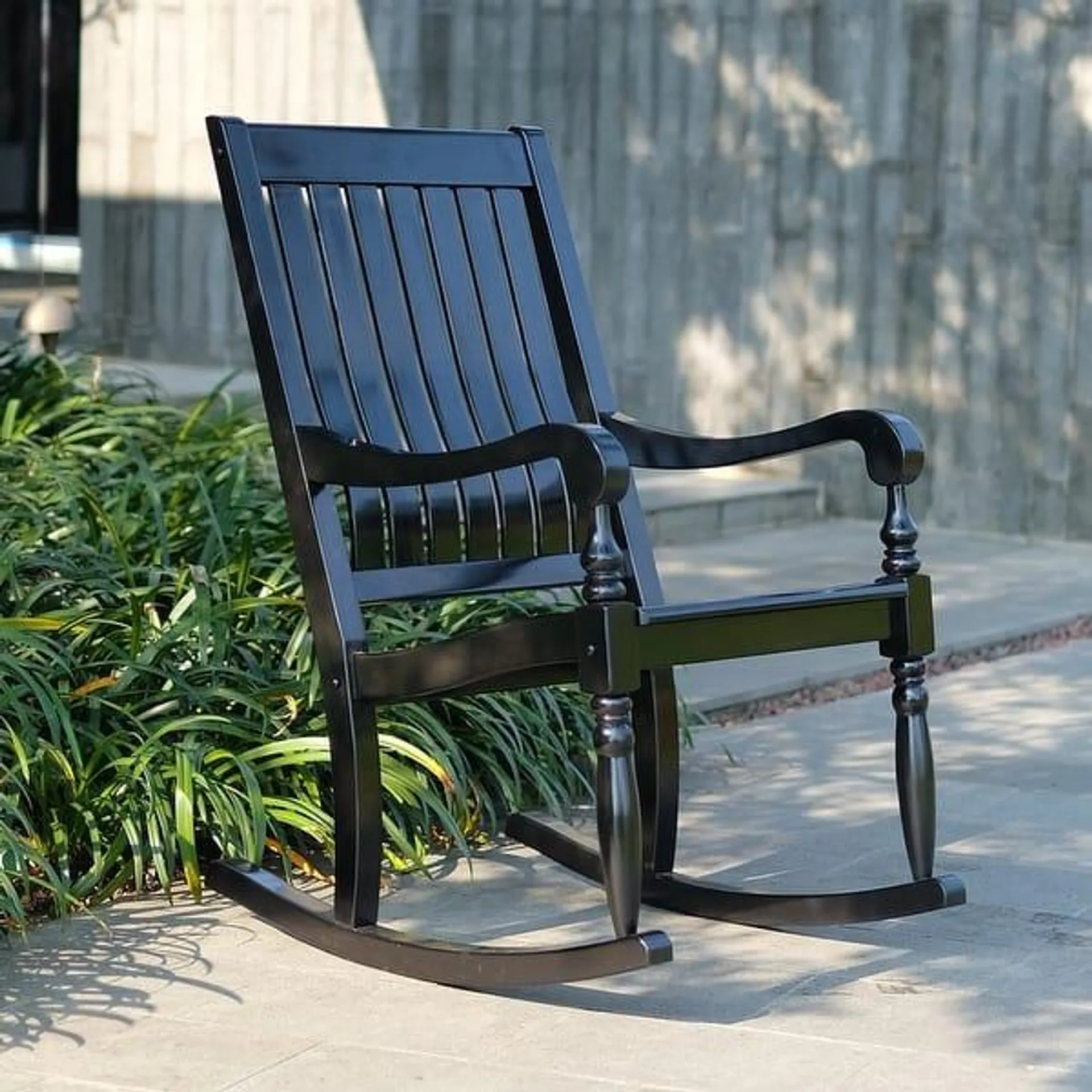 Cambridge Casual Lyon Mahogany Oversize Wood Outdoor Rocking Chair