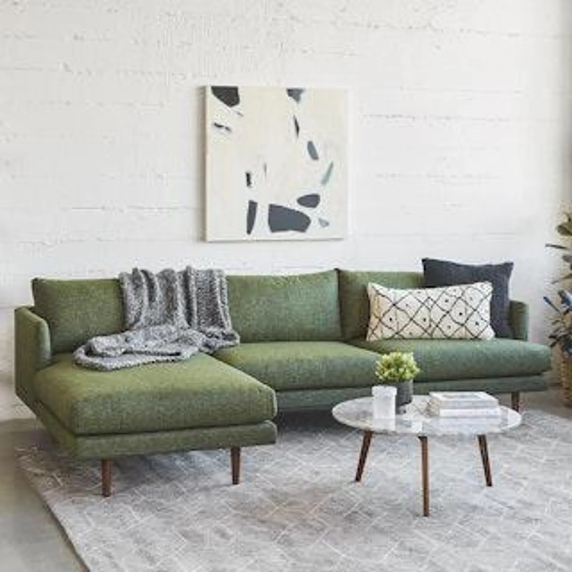 Burrard Forest Green Left Sectional