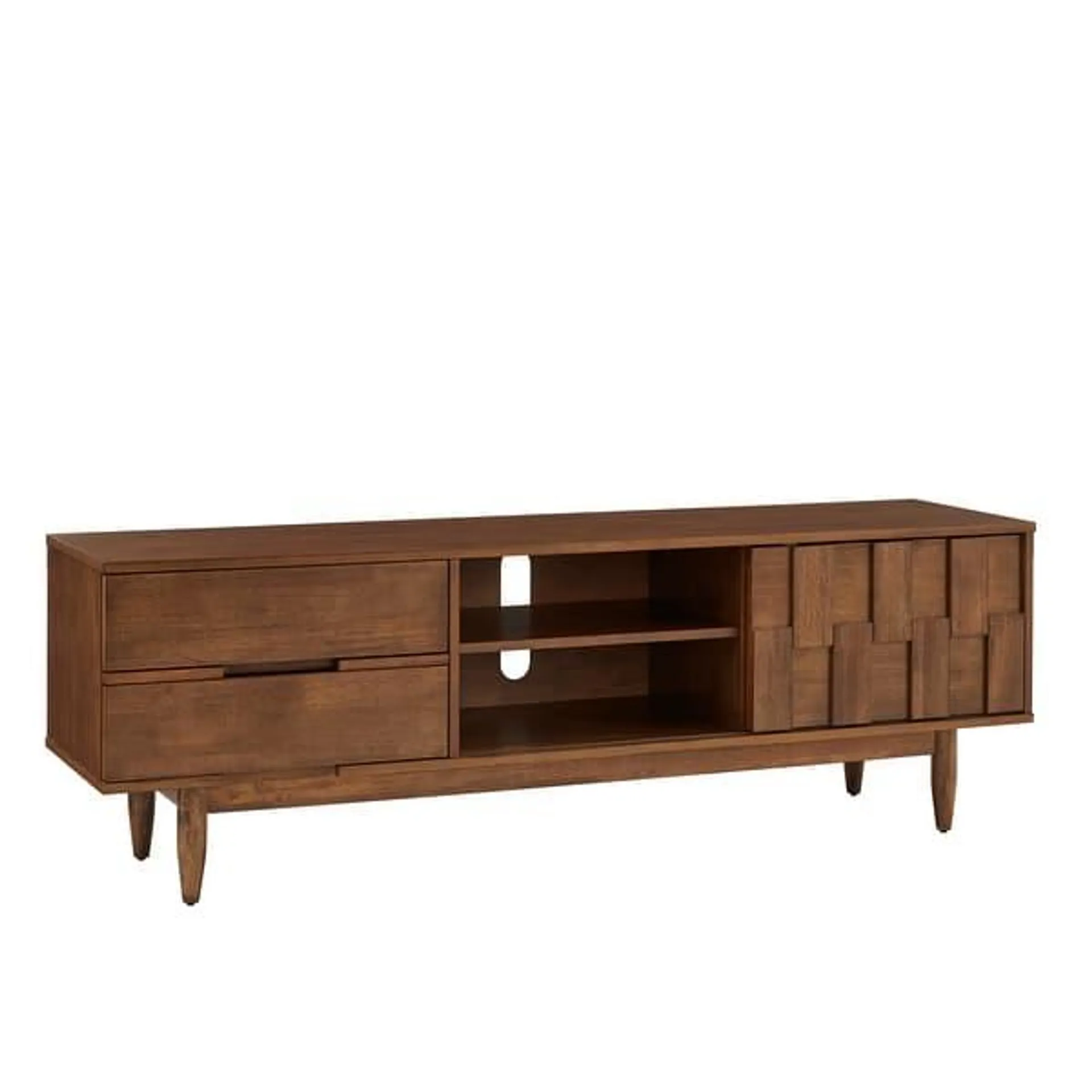 Kieran Mid-Century Wood 2-Drawer TV Stand by iNSPIRE Q Modern - Tobacco Finish