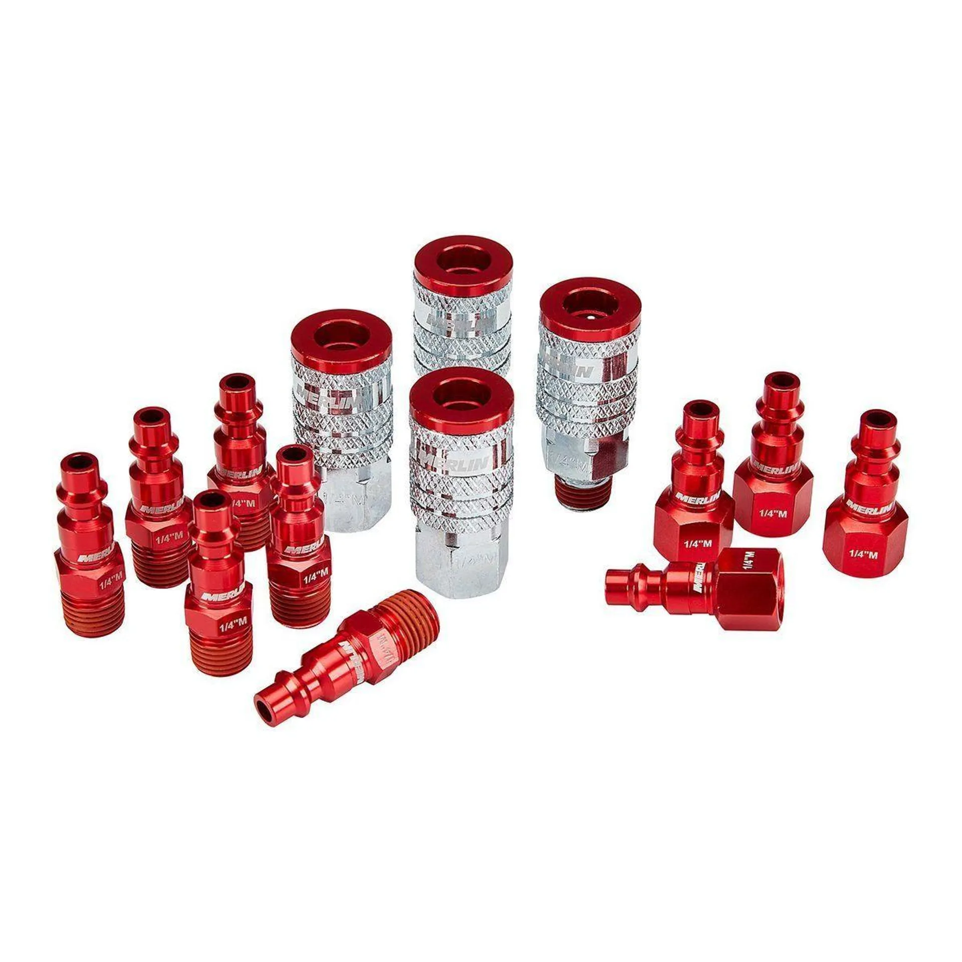 Color-Coded Industrial Coupler and Plug Set, 14 Piece