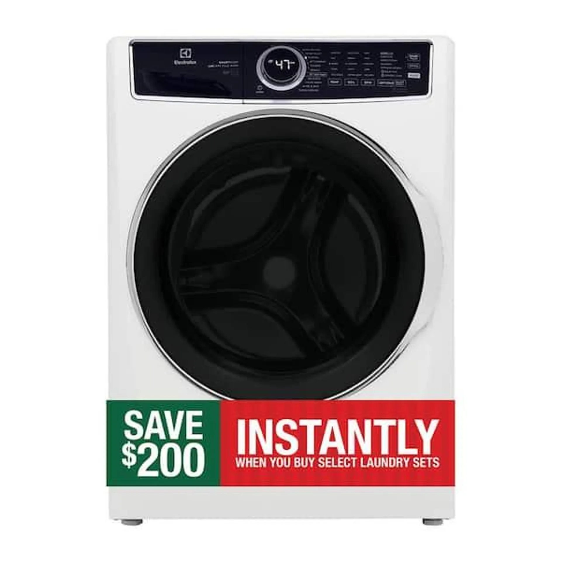 27 in. W 4.5 cu. ft. Front Load Washer with SmartBoost, LuxCare Plus Wash System, Perfect Steam, ENERGY STAR in White