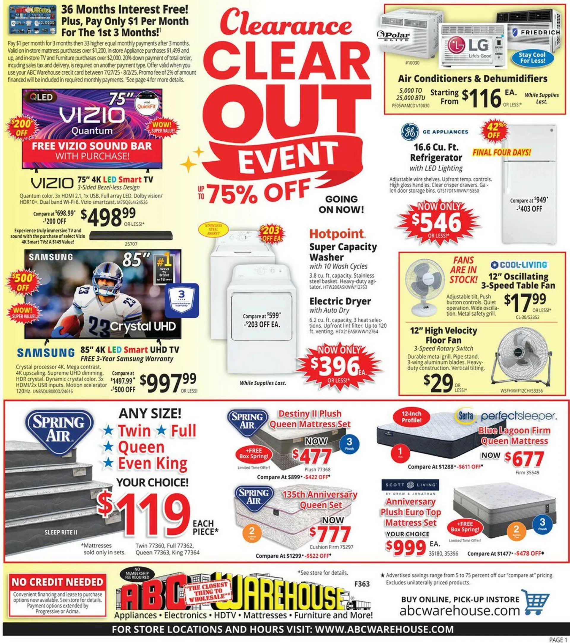 Weekly ad ABC Warehouse Current weekly ad from July 27 to August 2 2025 - Page 1