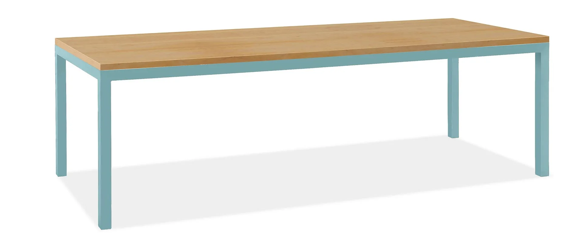 Parsons 120w 24d 34h Counter Table in 2" Ocean Base with Solid Maple Top