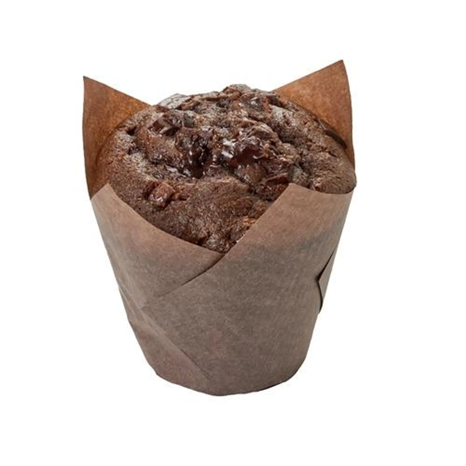 triple chocolate muffin with chocolate