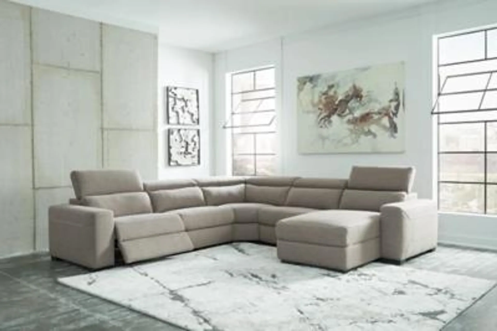 Mabton 5-Piece Dual Power Reclining Modular Sectional with Chaise