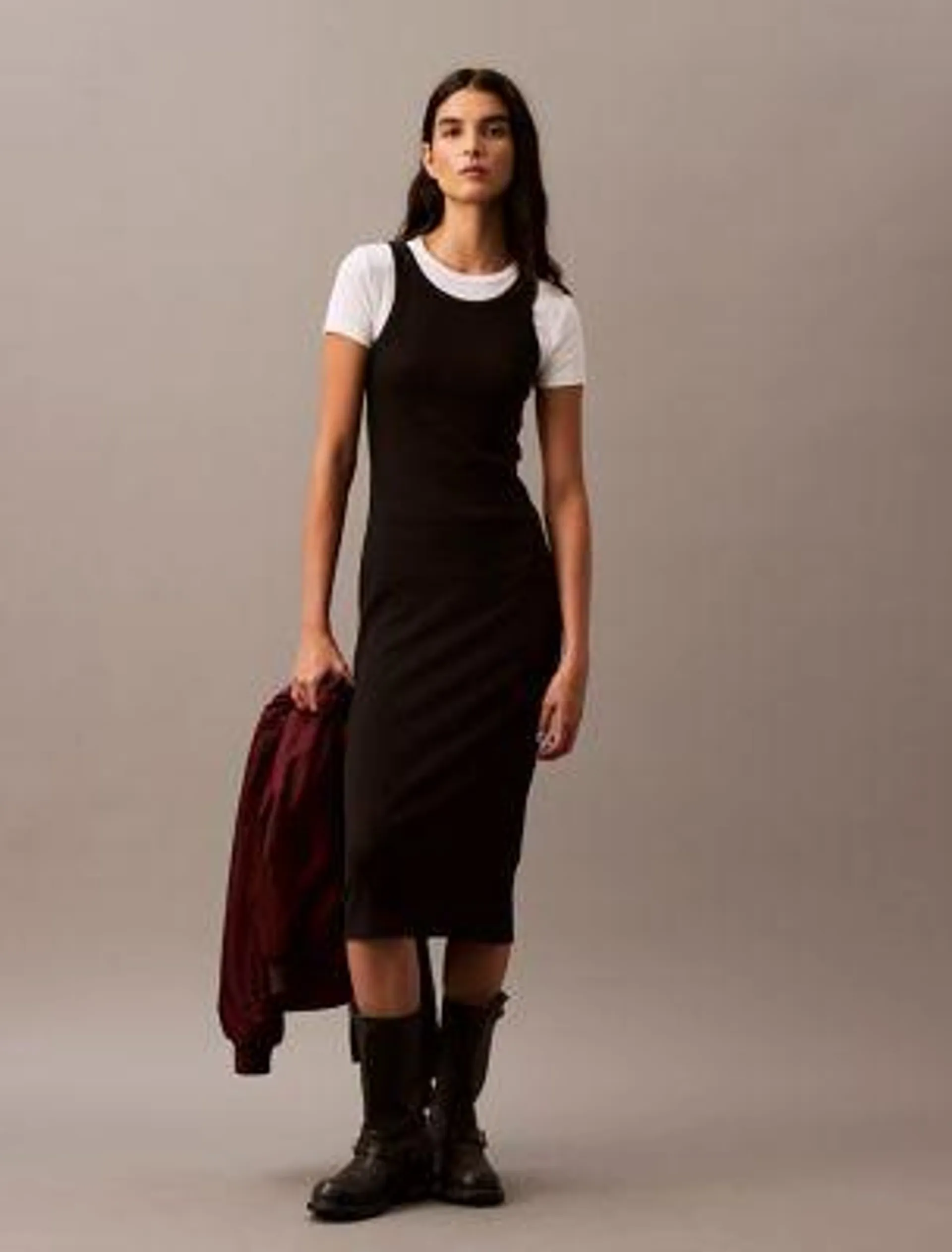 Cotton Contour Rib Tank Dress