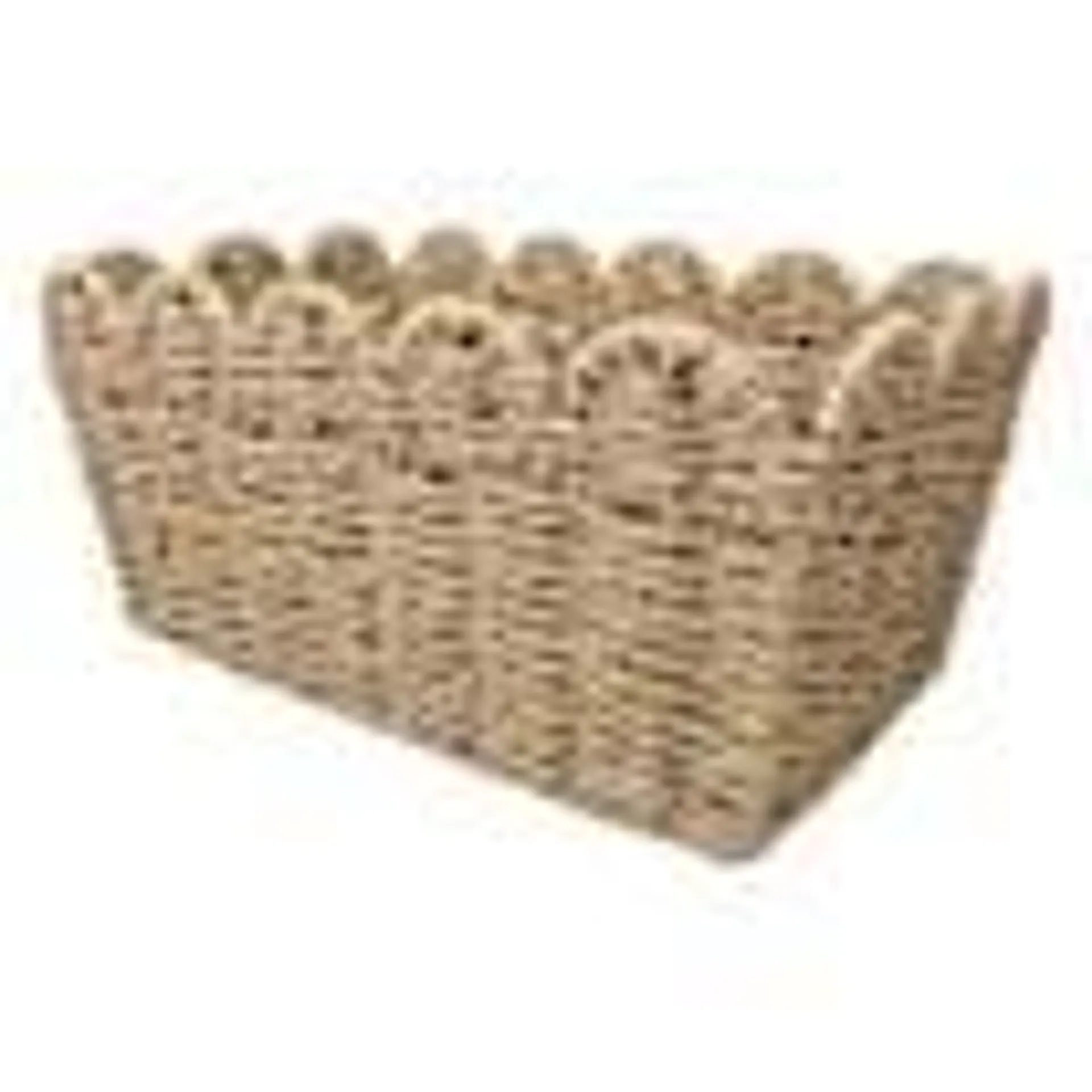 Scallop Woven Paper Storage Bin 12in x 8in